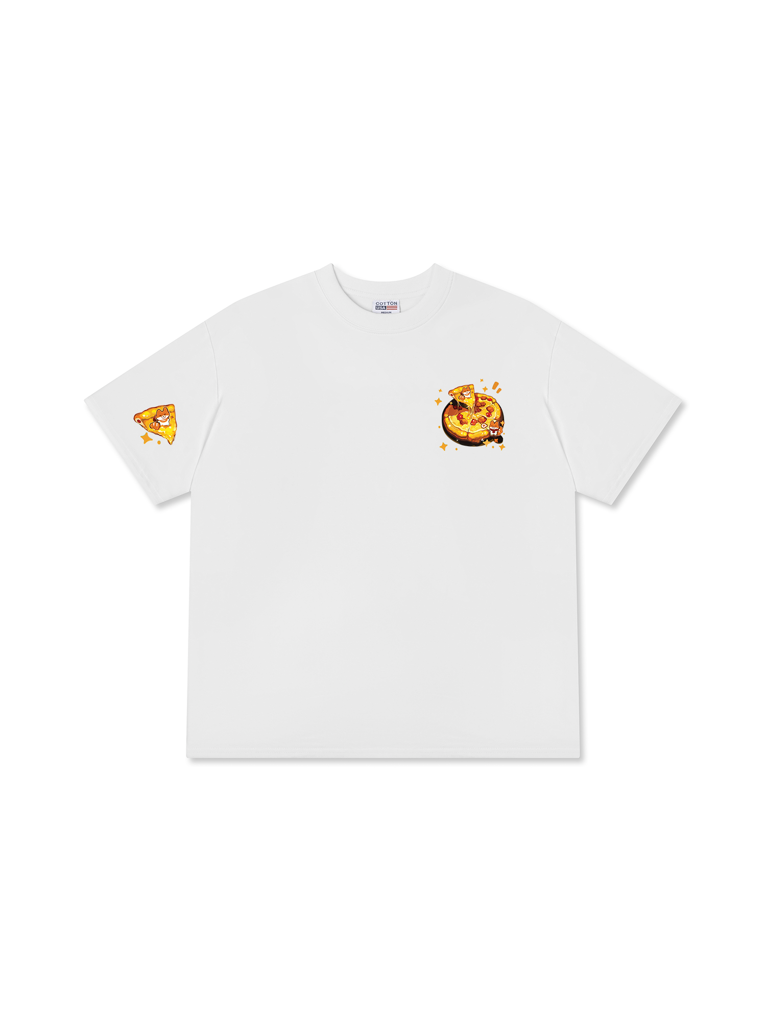 Áo Thun Relaxed Fit Yummy Mood Cute Puppy Pizza