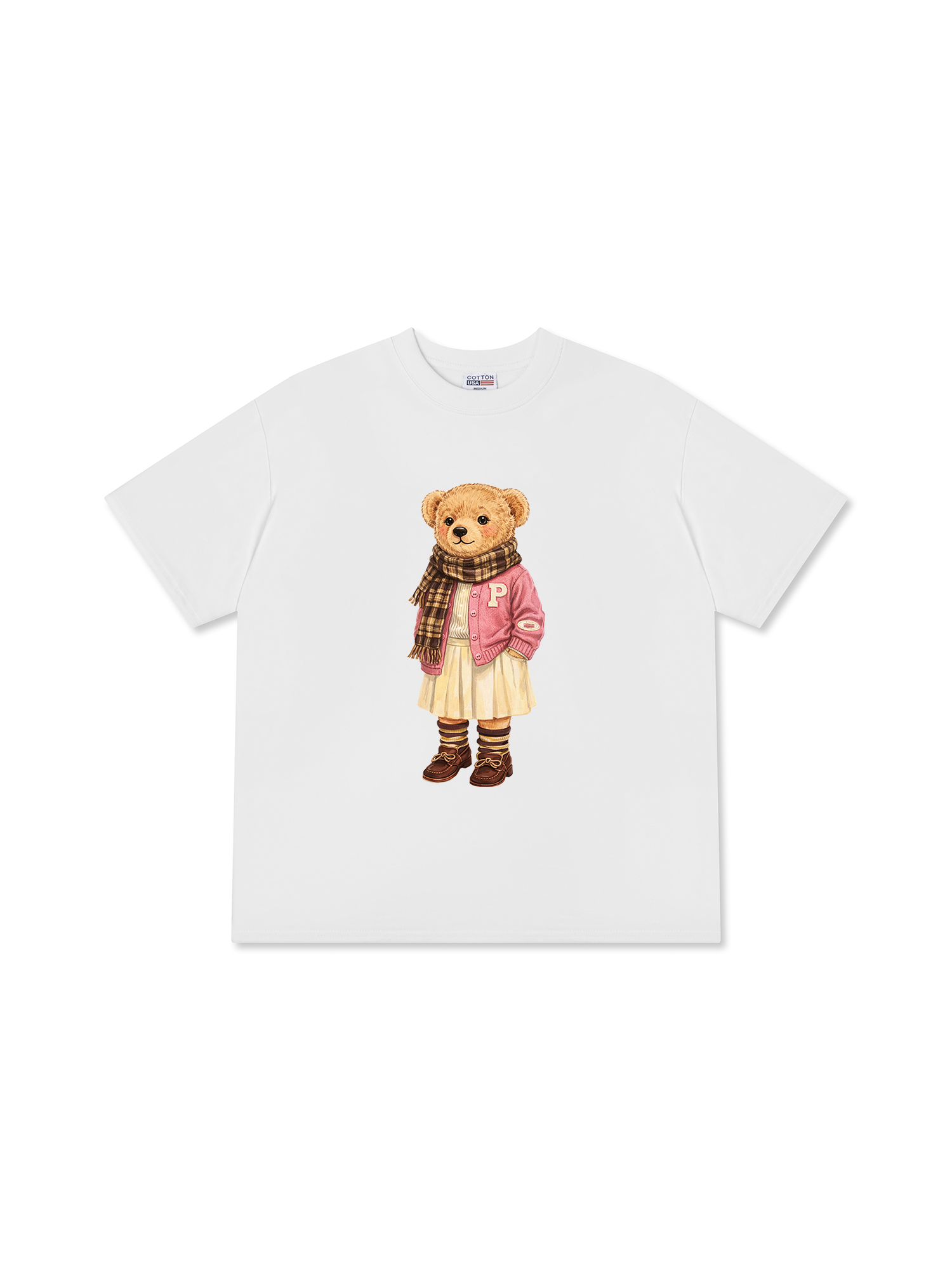 Áo Thun Relaxed Fit Pink Girl Bear