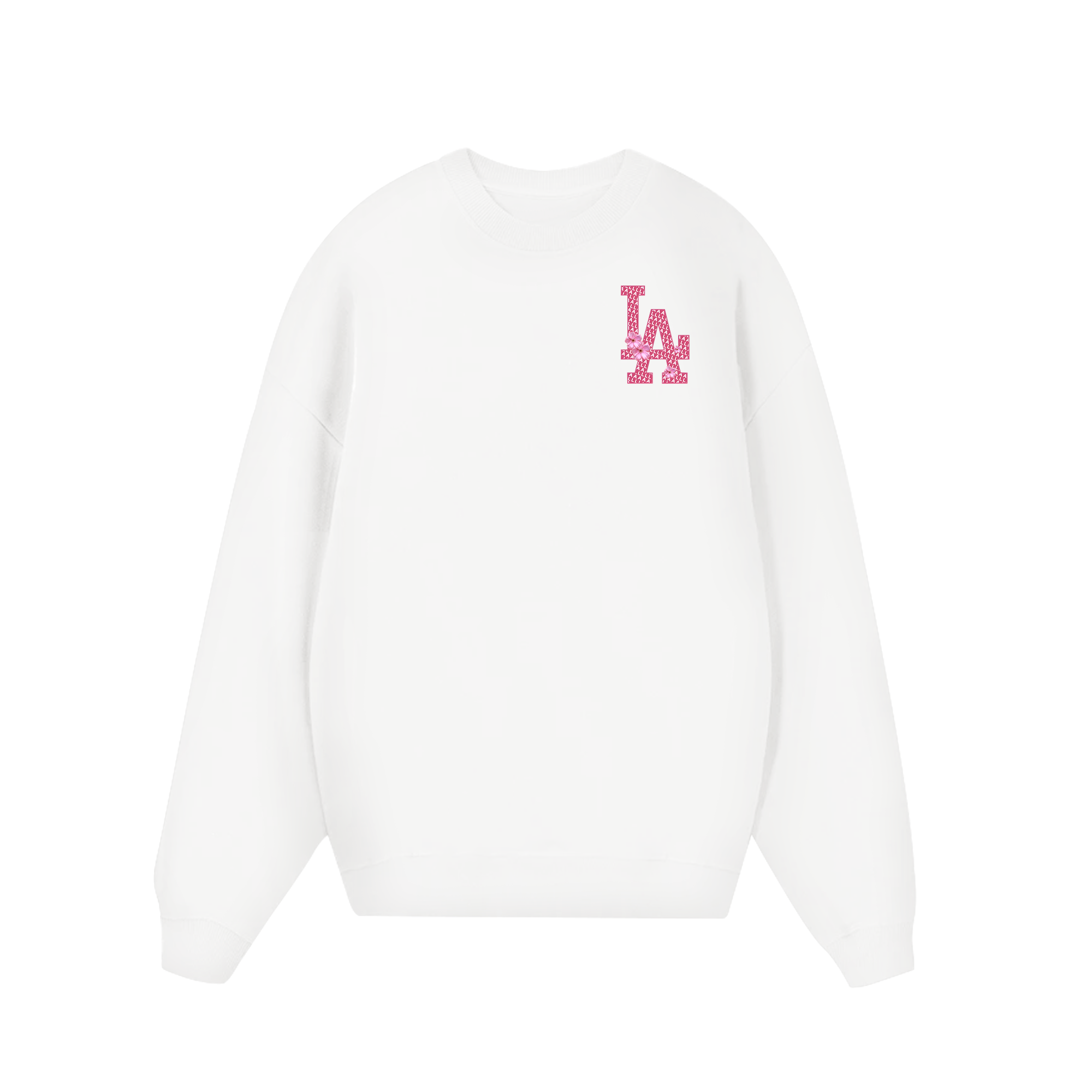 MLB Floral Pink Peach LA Flower Sweater