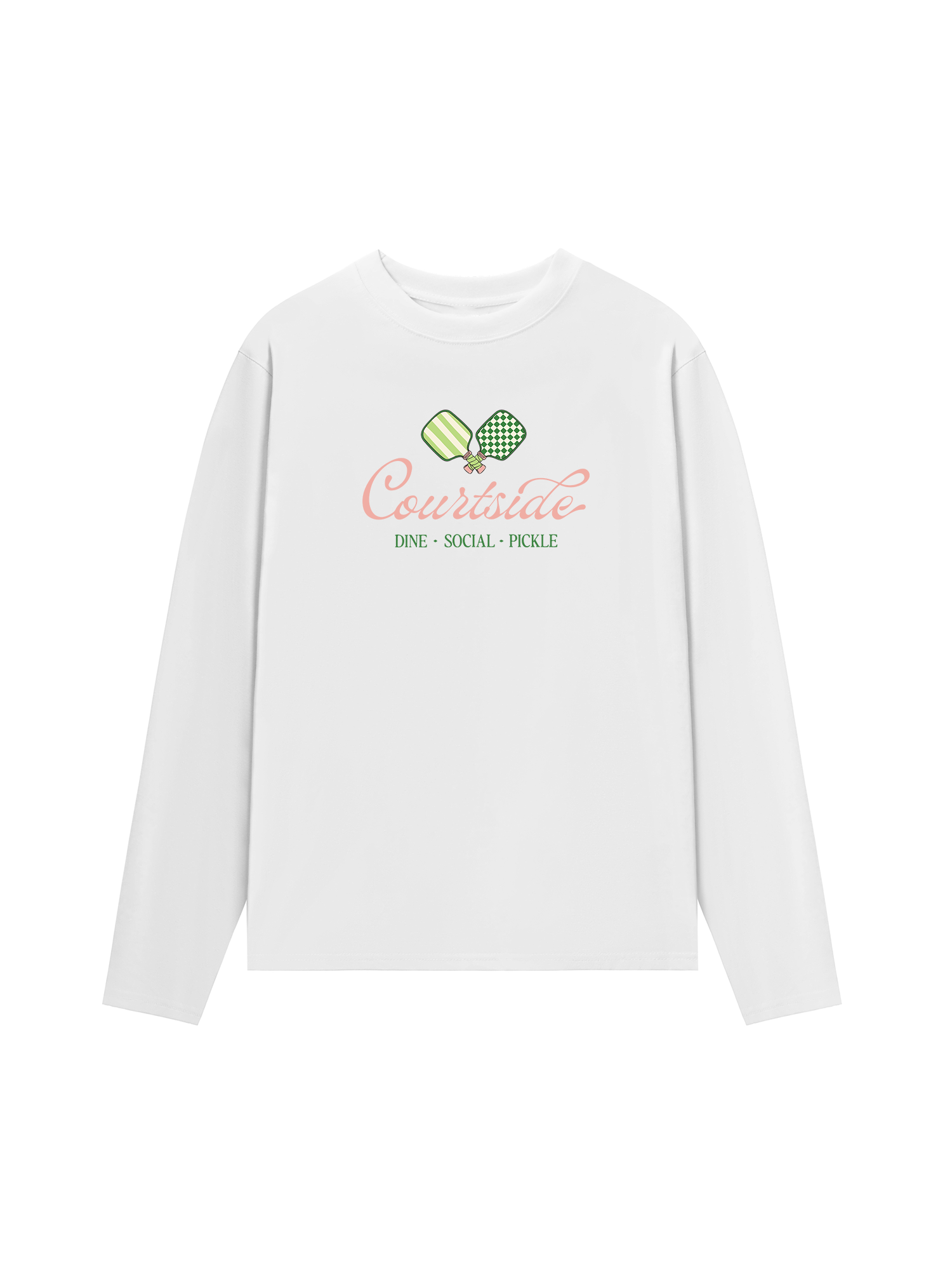 Áo Thun Dài Tay Pickleball Courtside Dine Social Pickle