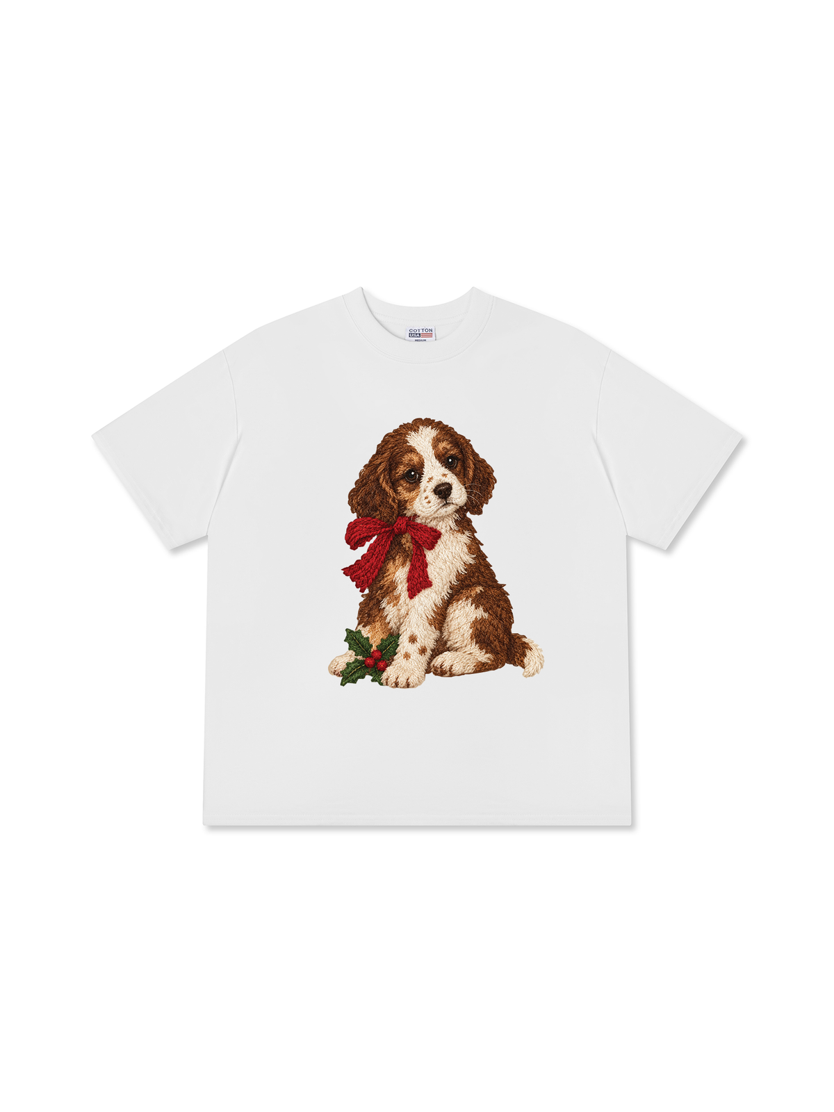 Áo Thun Relaxed Fit Puppy With Red Bow