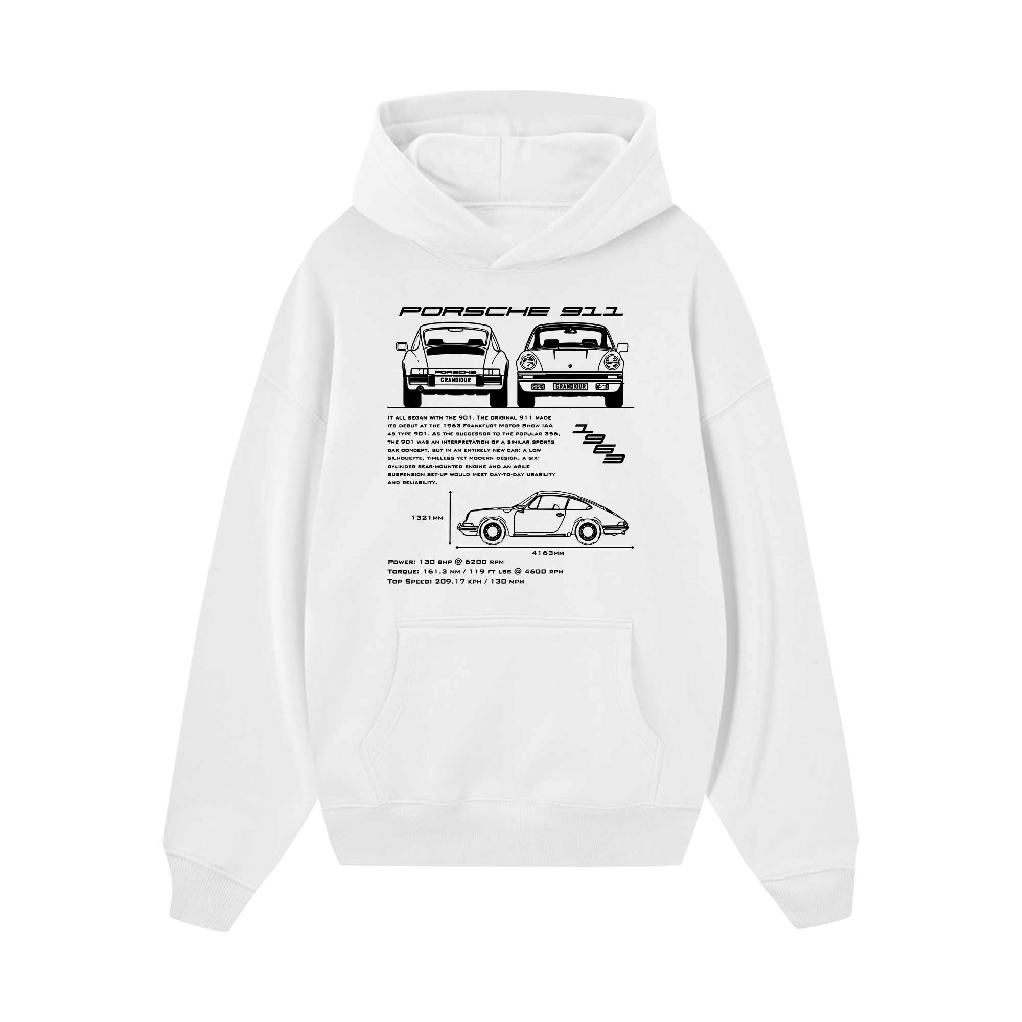 Porsche 911 Blueprint Hoodie