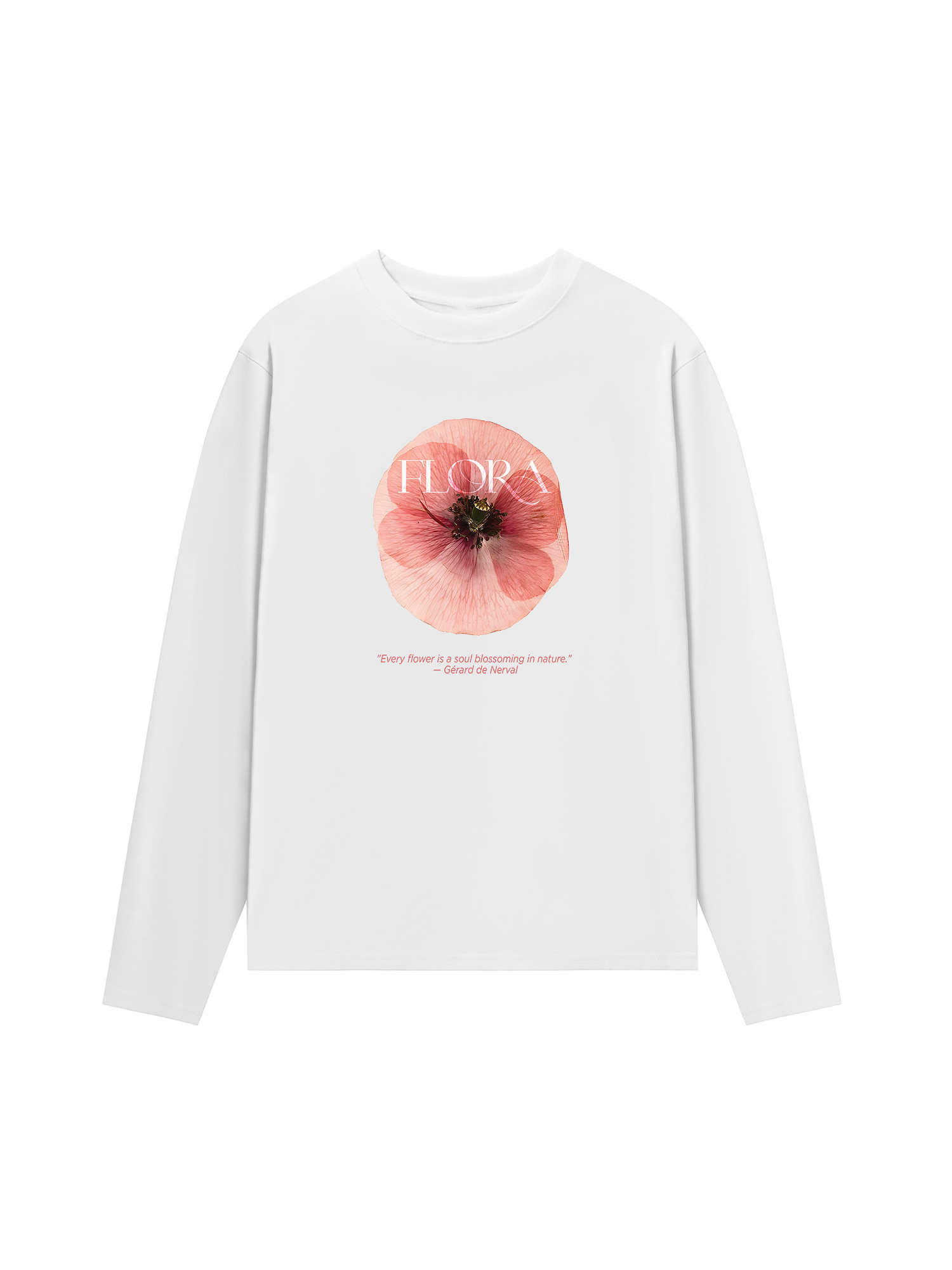 Áo Thun Dài Tay Floral Quote