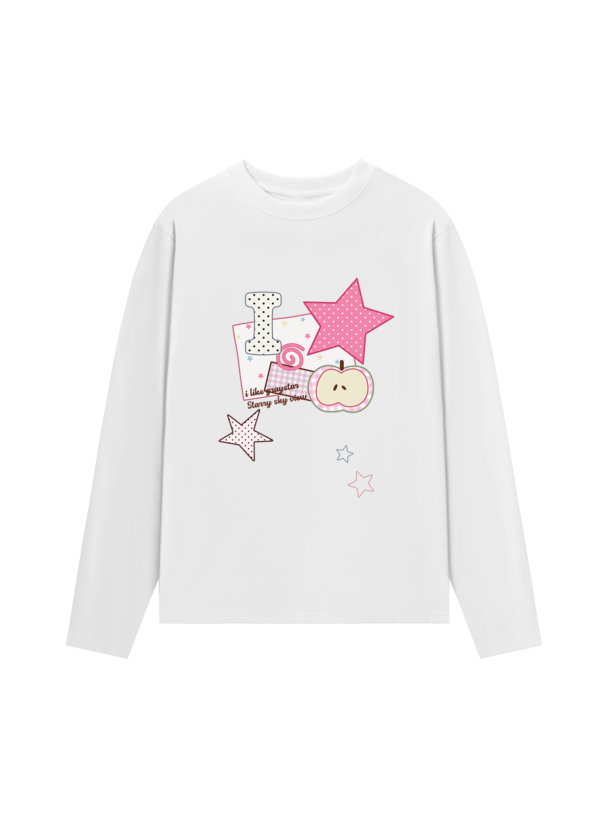 Áo Thun Dài Tay Dotty Mood Pink Star Candy