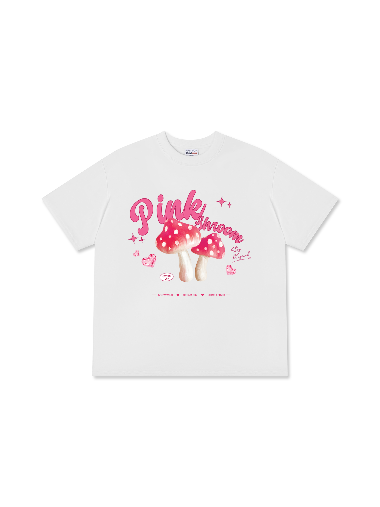 Áo Thun Relaxed Fit Tropical Pink Shrooms