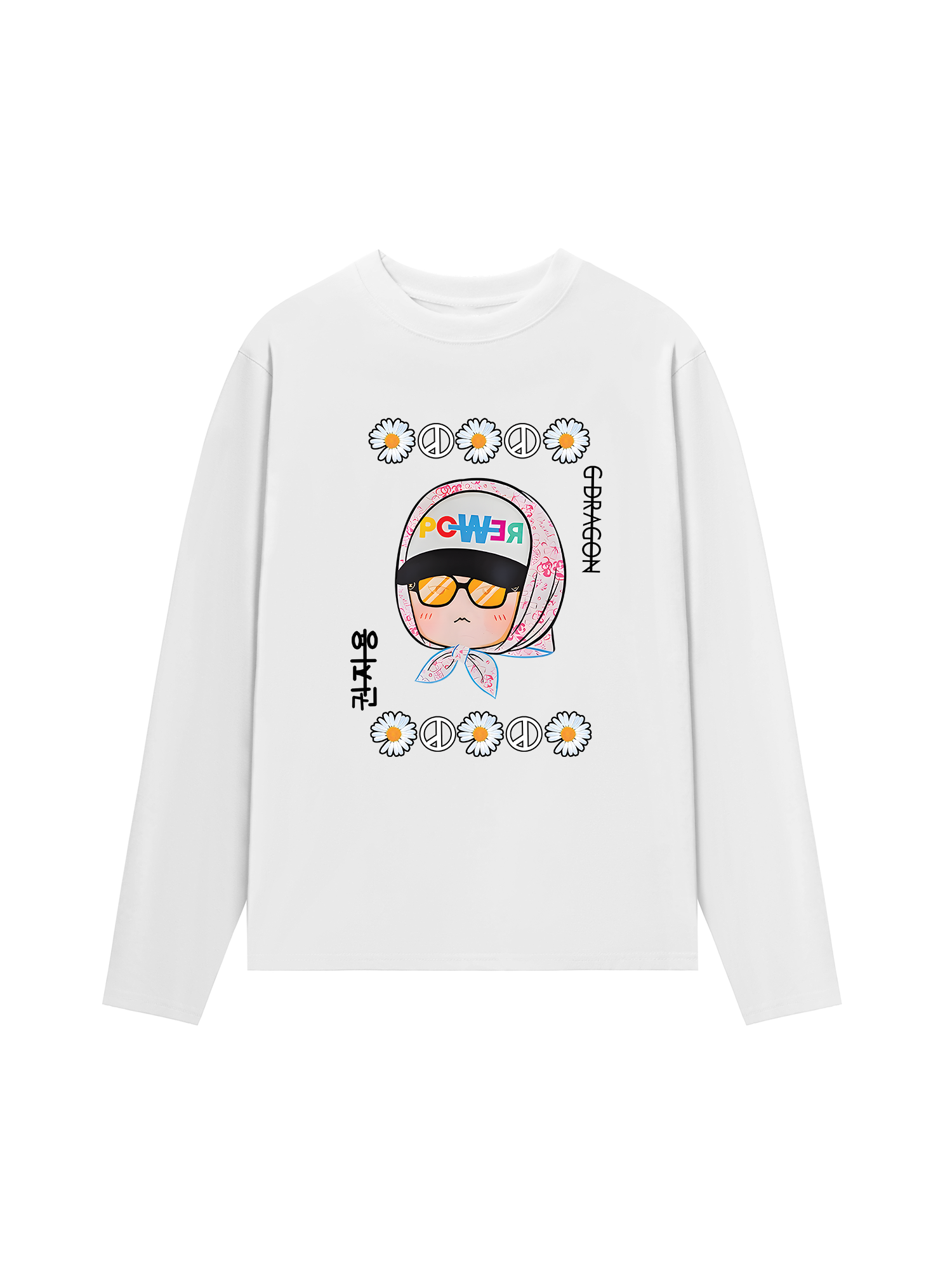 Áo Thun Dài Tay Floral With GD Chibi Daisy Flower