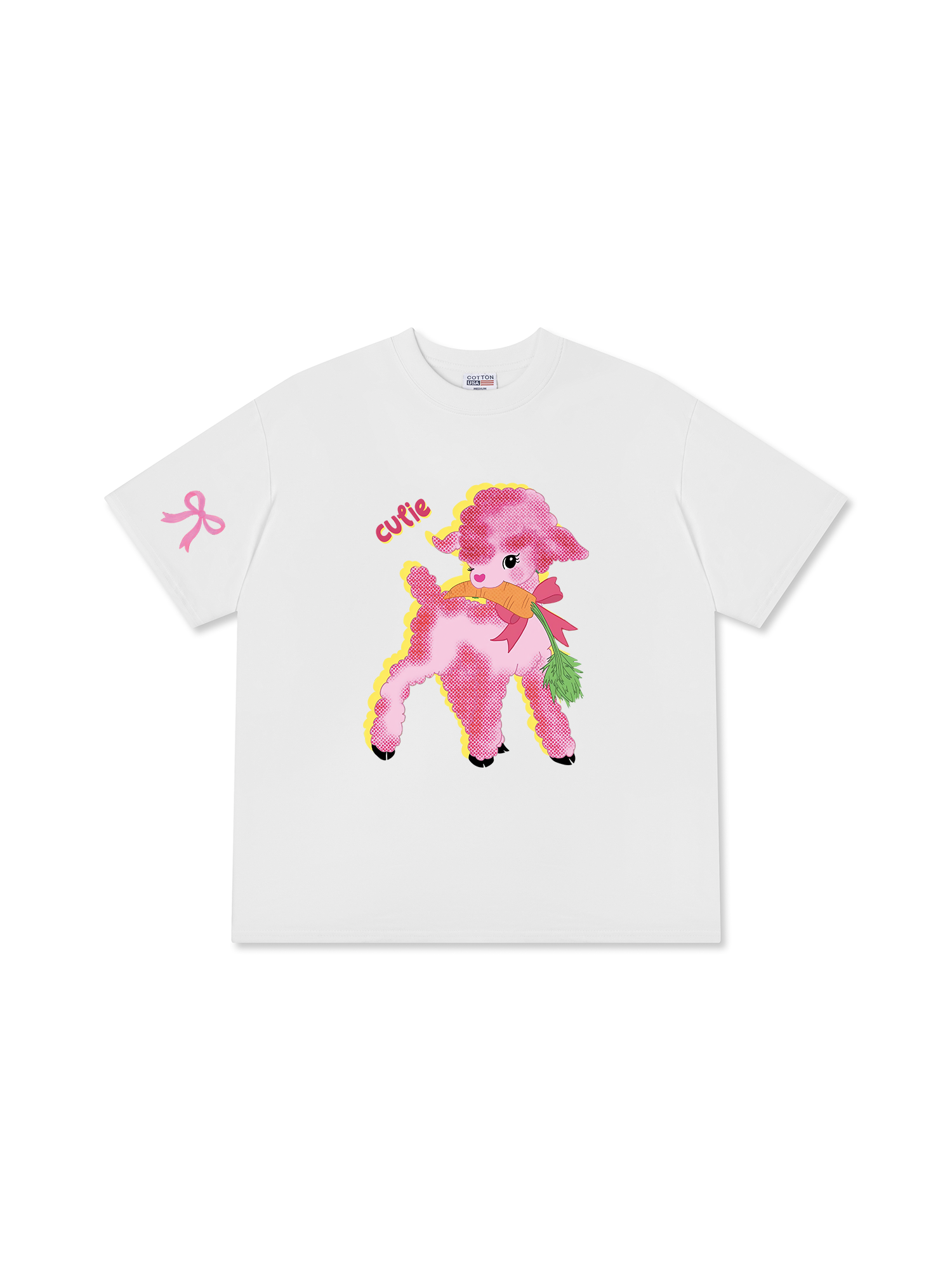 Áo Thun Relaxed Fit Soft Paw Cute Pink Sheep