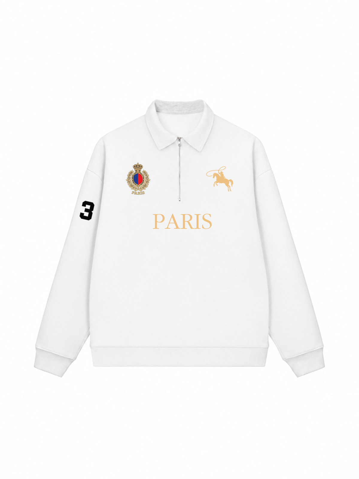 Áo Sweater Polo Nỉ Hai Da  Vintage Paris
