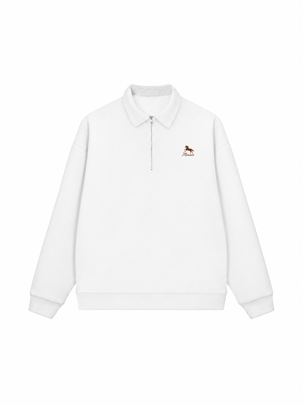 Áo Sweater Polo Nỉ Hai Da Monaco Horse Logo