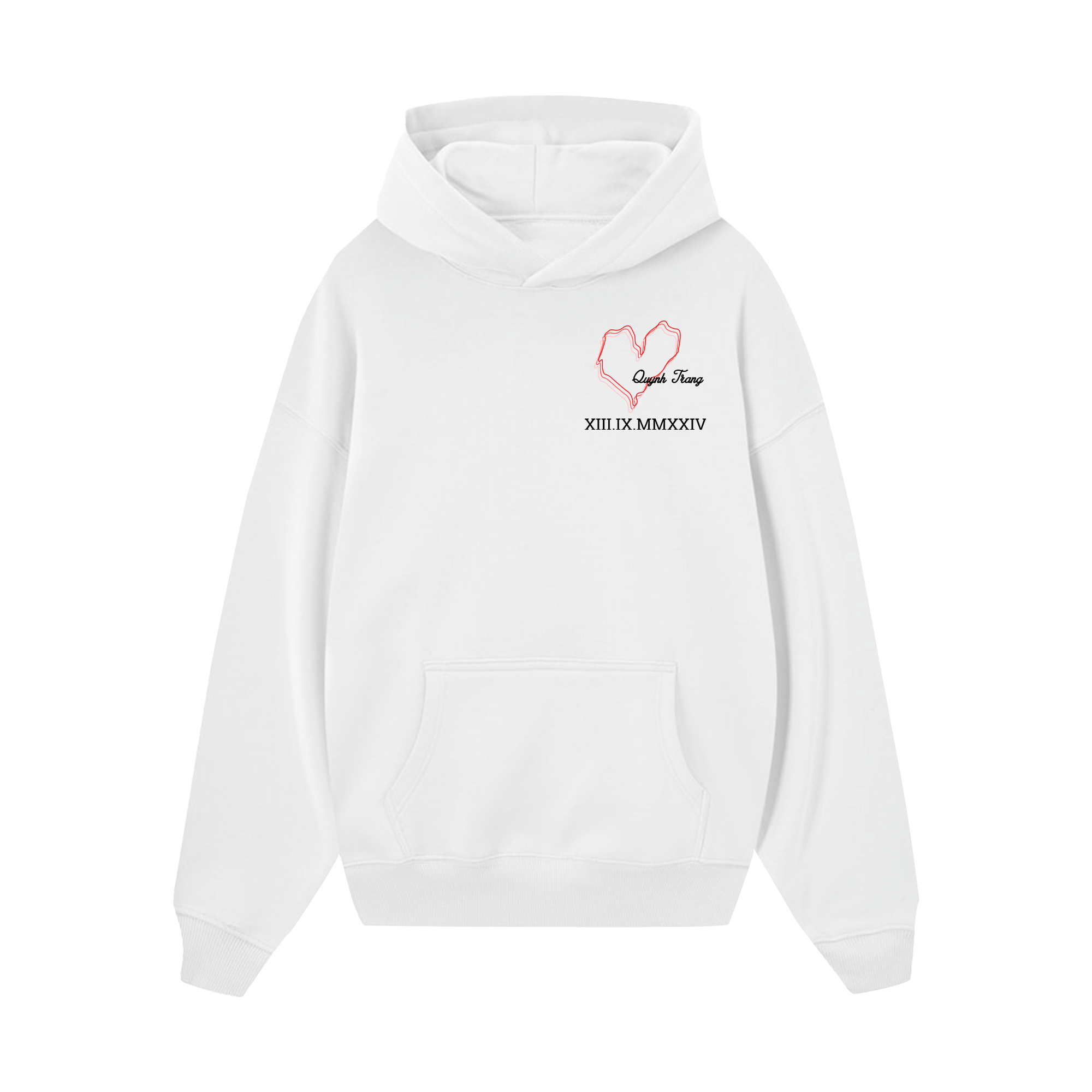 Custom Couple Heart And Number Hoodie