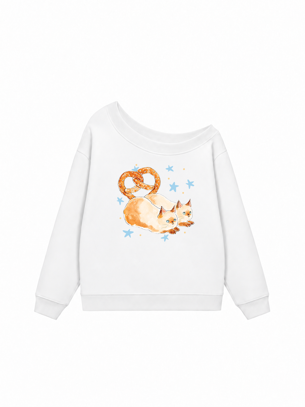 Áo Sweater Lệch Vai Nỉ Hai Da Bread Cat