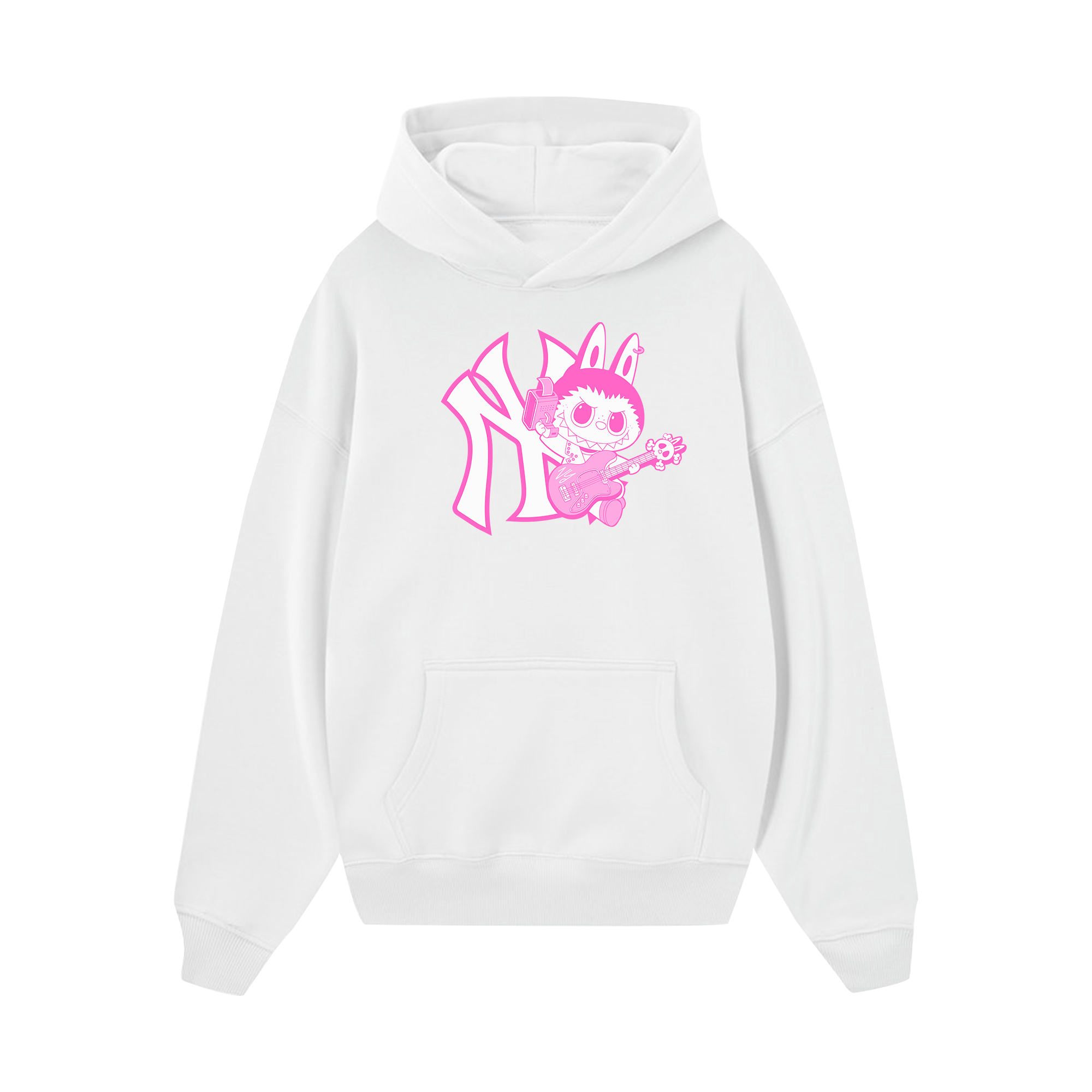 MLB Labubu Pink Guitar NY Hoodie