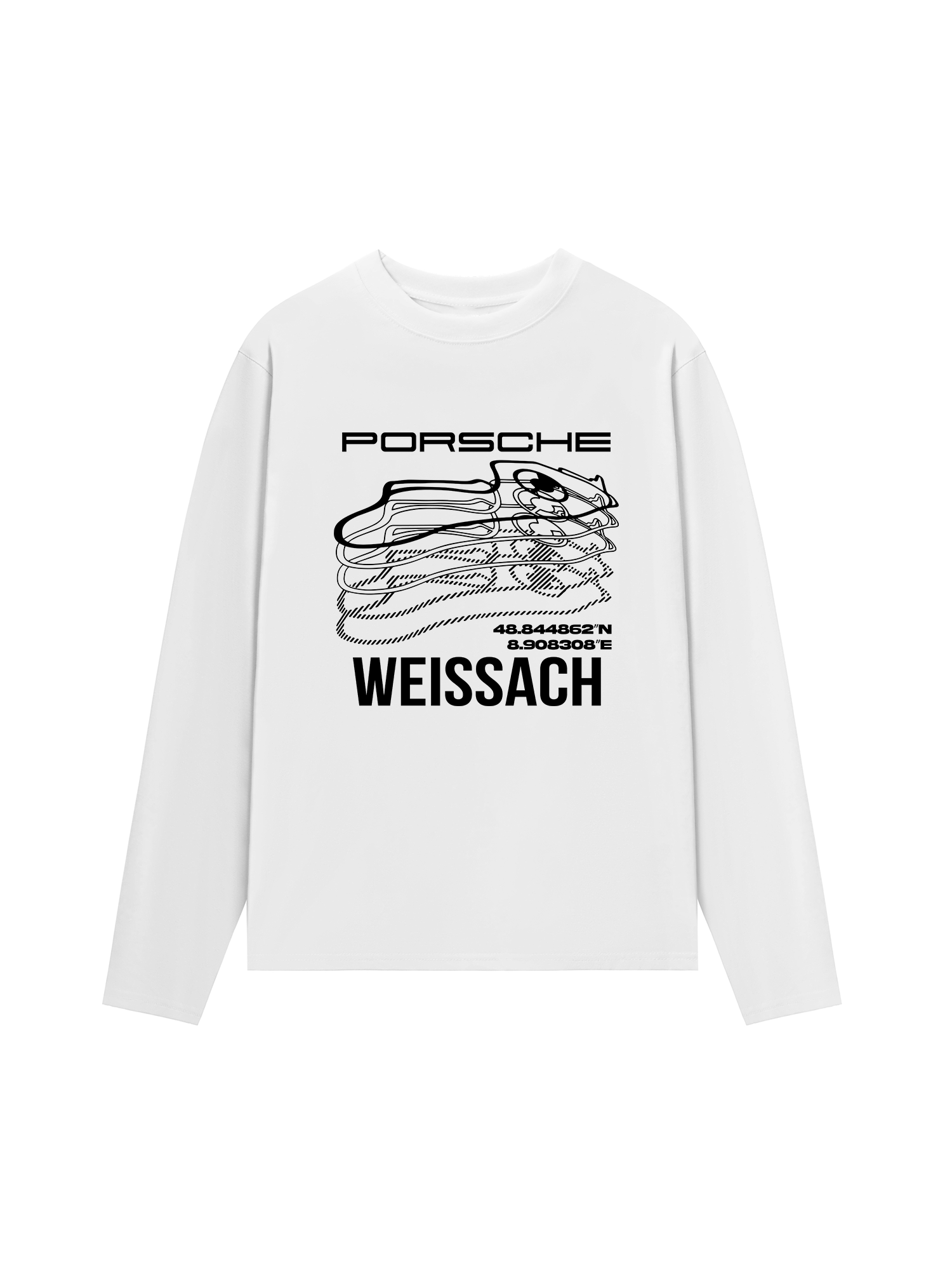 Áo Thun Dài Tay Porsche Weissach Map