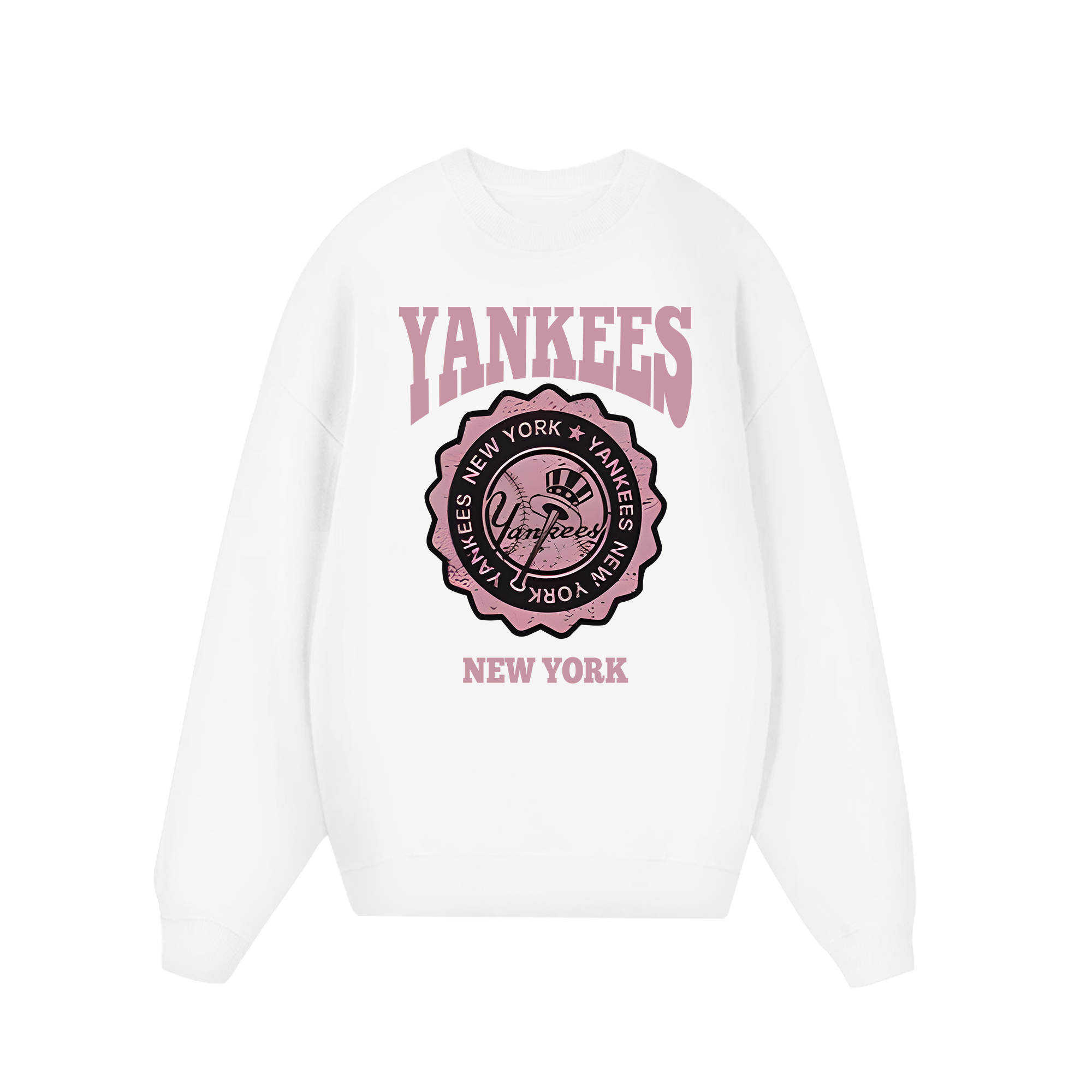 MLB Floral Yankees Retro Pink Logo Sweater