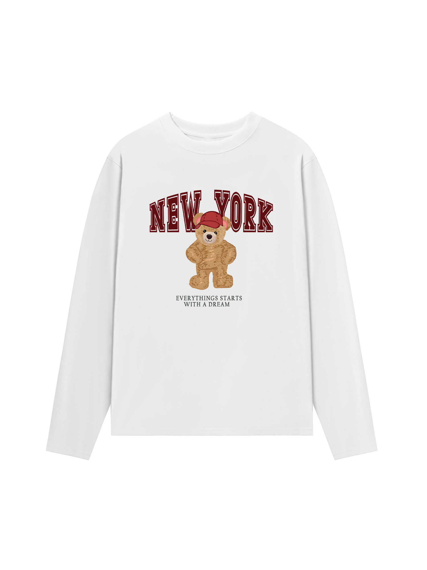 Áo Thun Dài Tay City New York Red Bear