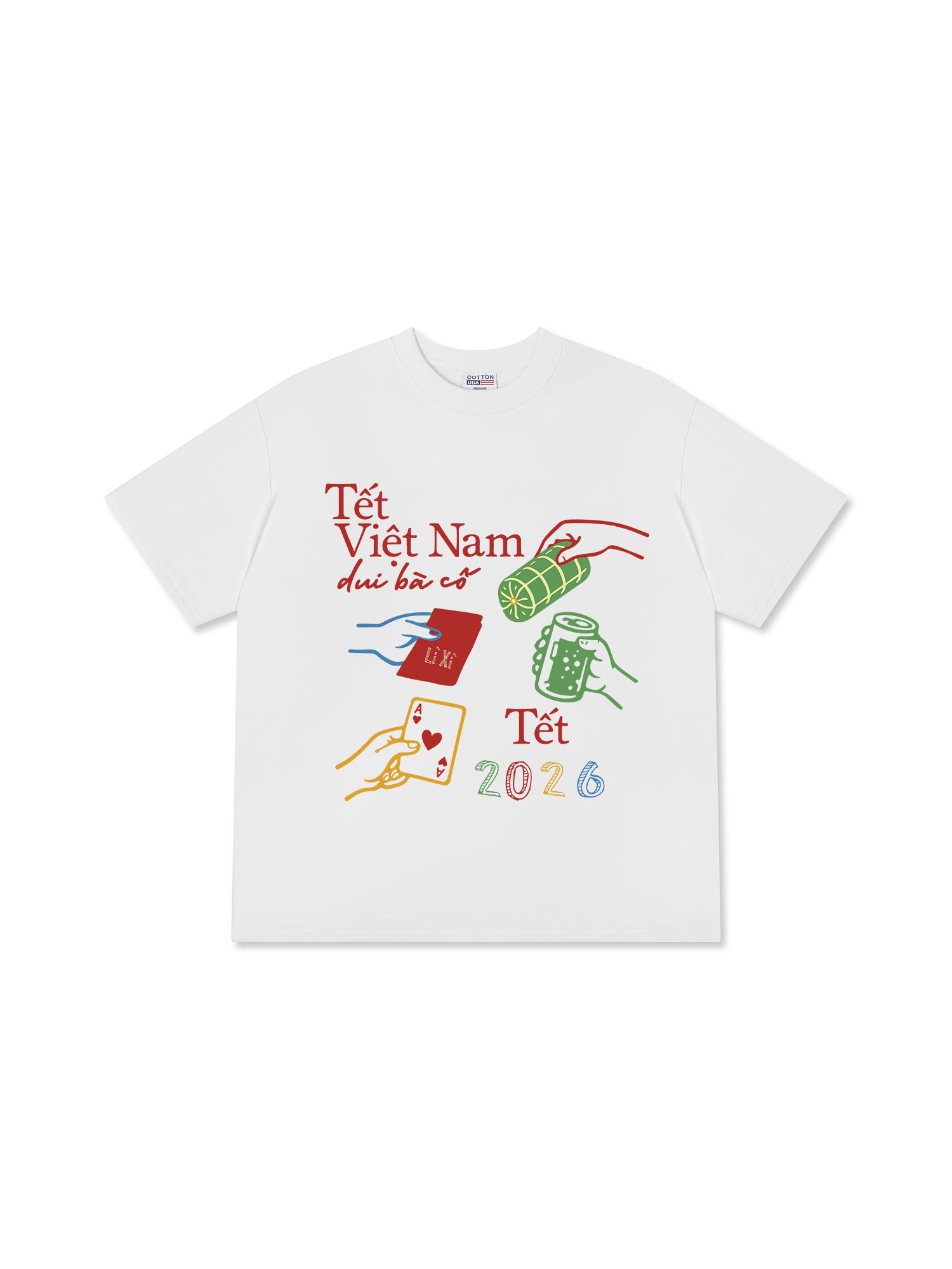 Áo Thun Relaxed Fit Tết Việt Nam Dui Bà Cố