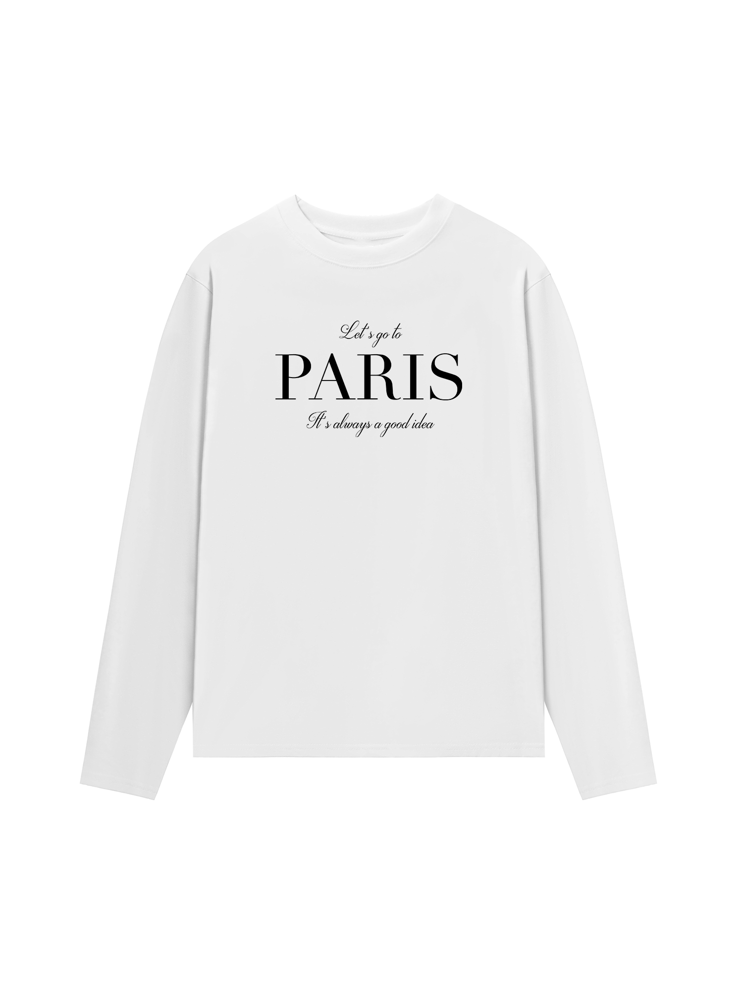 Áo Thun Dài Tay City Let's go to Paris đen
