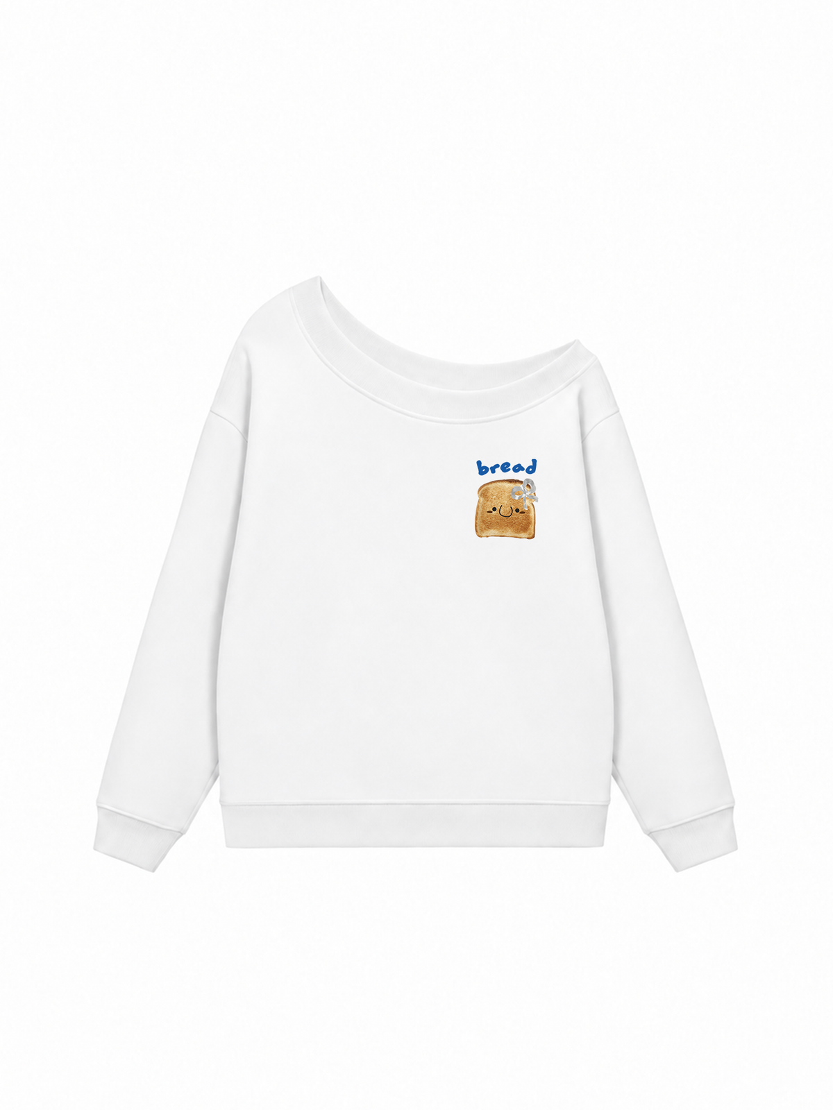 Áo Sweater Lệch Vai Nỉ Hai Da  Bread With Bow