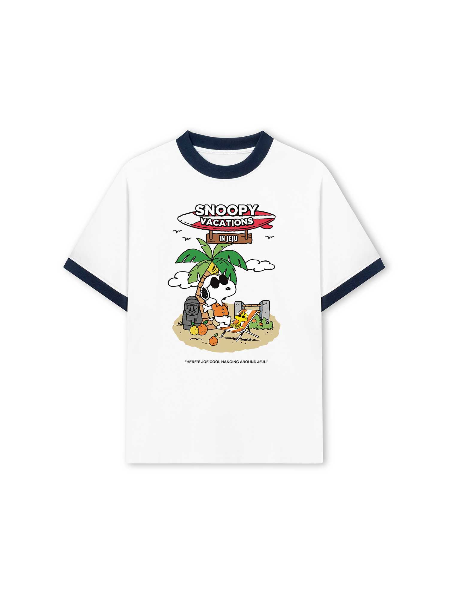 Áo Thun Ringer Relaxed Fit Tropical Summer Vacations Cute Dog