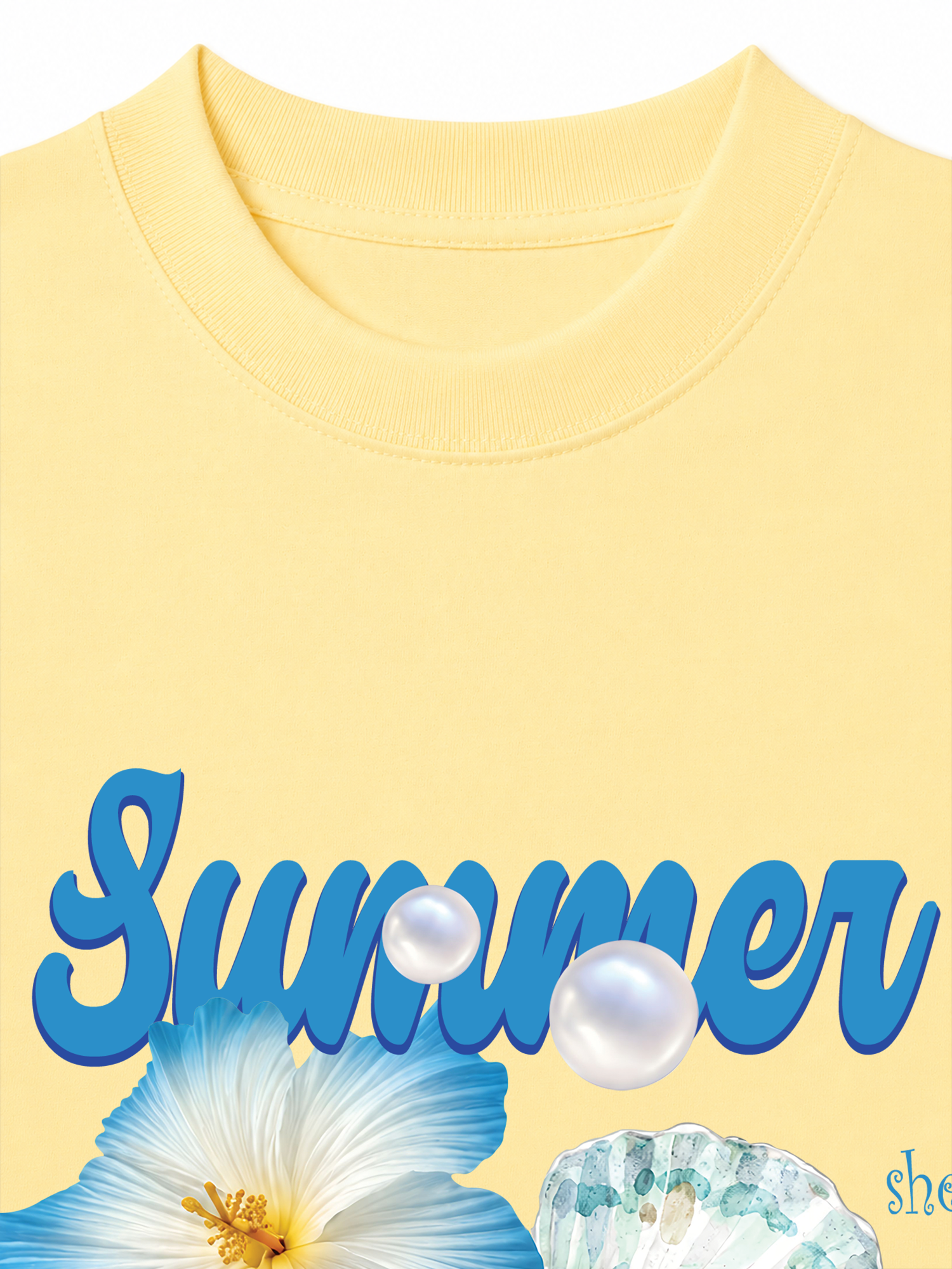 Áo Thun Relaxed Fit Tshirt Tropical Summer, Shell, Starfish