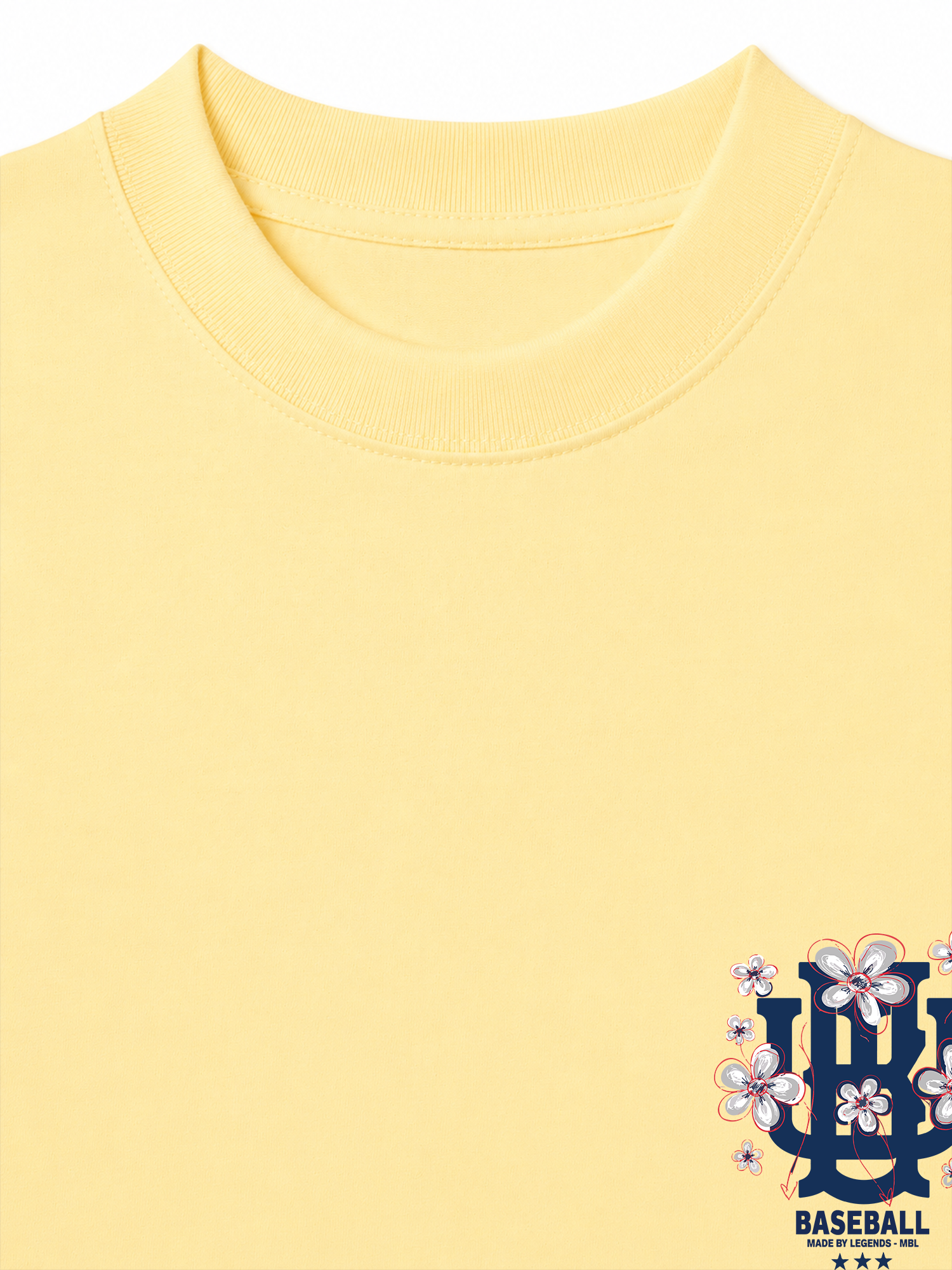 Áo Thun Relaxed Fit Master Baseball Blue White Flower