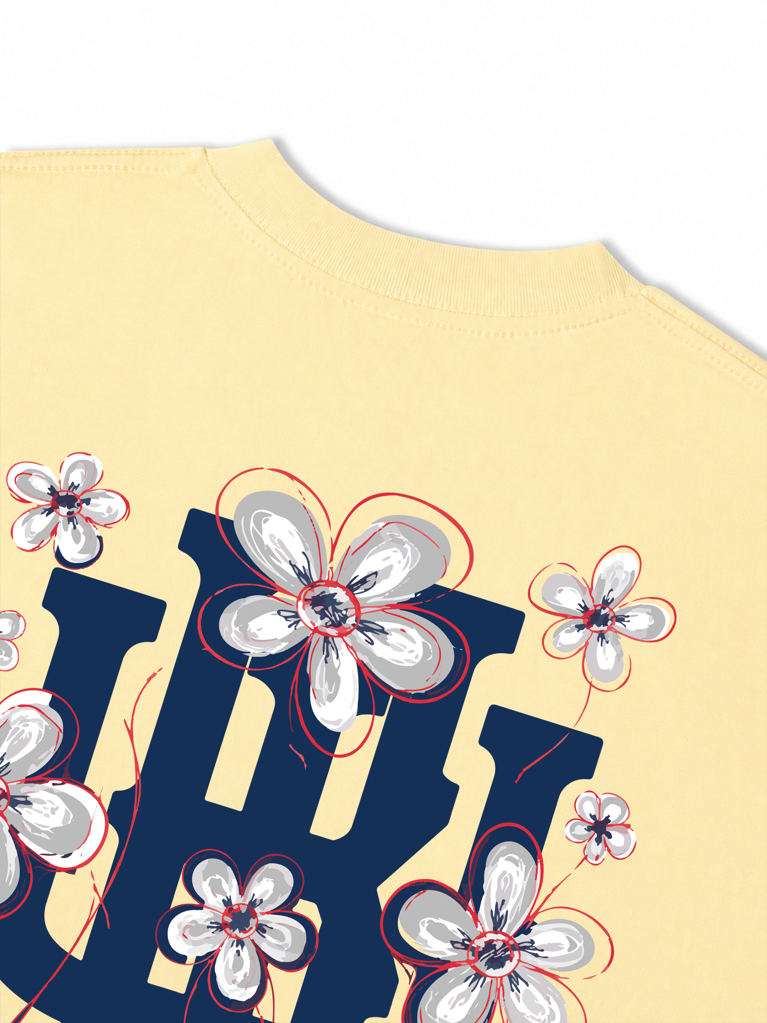 Áo Thun Relaxed Fit Master Baseball Blue White Flower