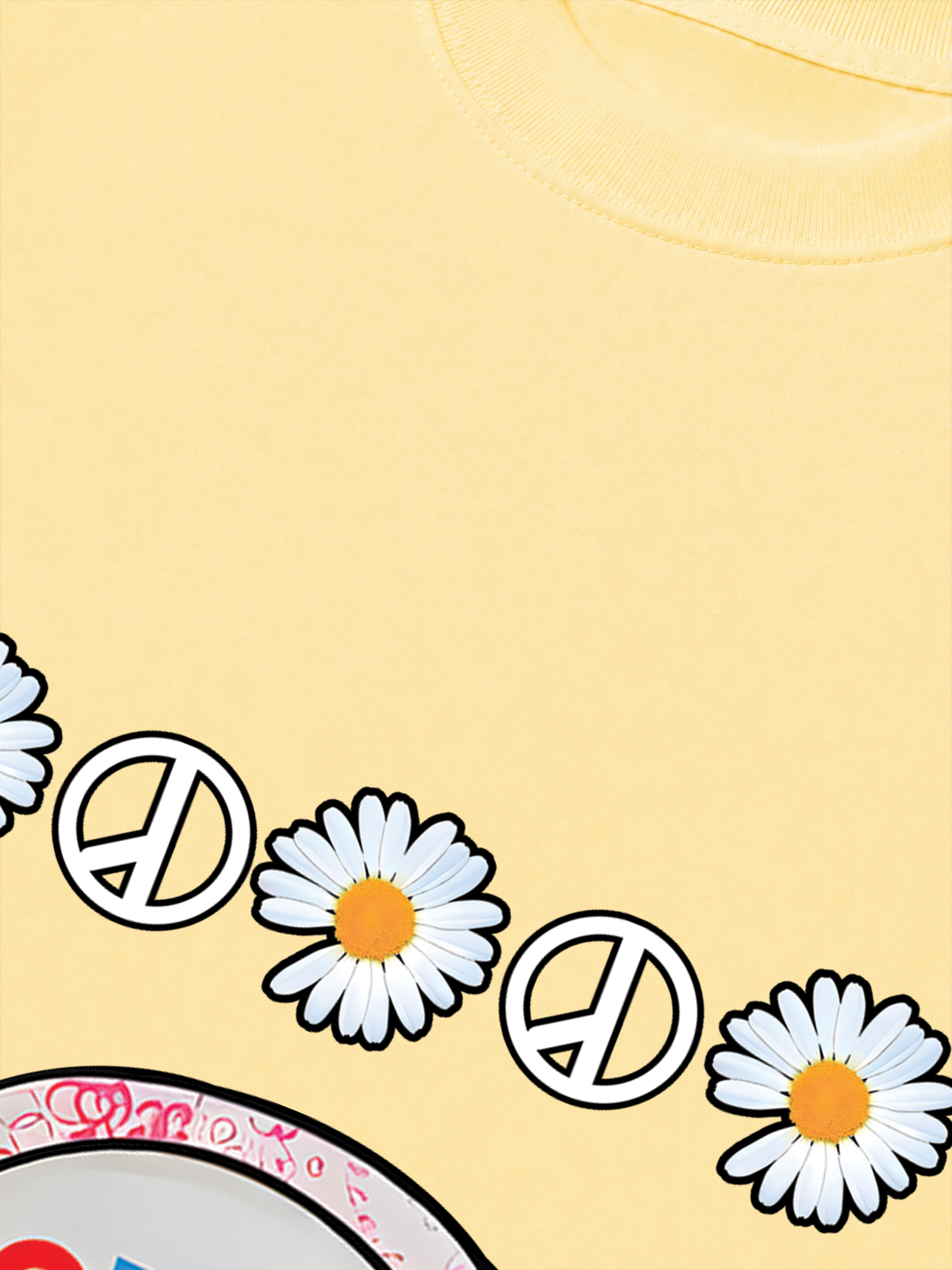 Áo Thun Relaxed Fit Floral With GD Chibi Daisy Flower