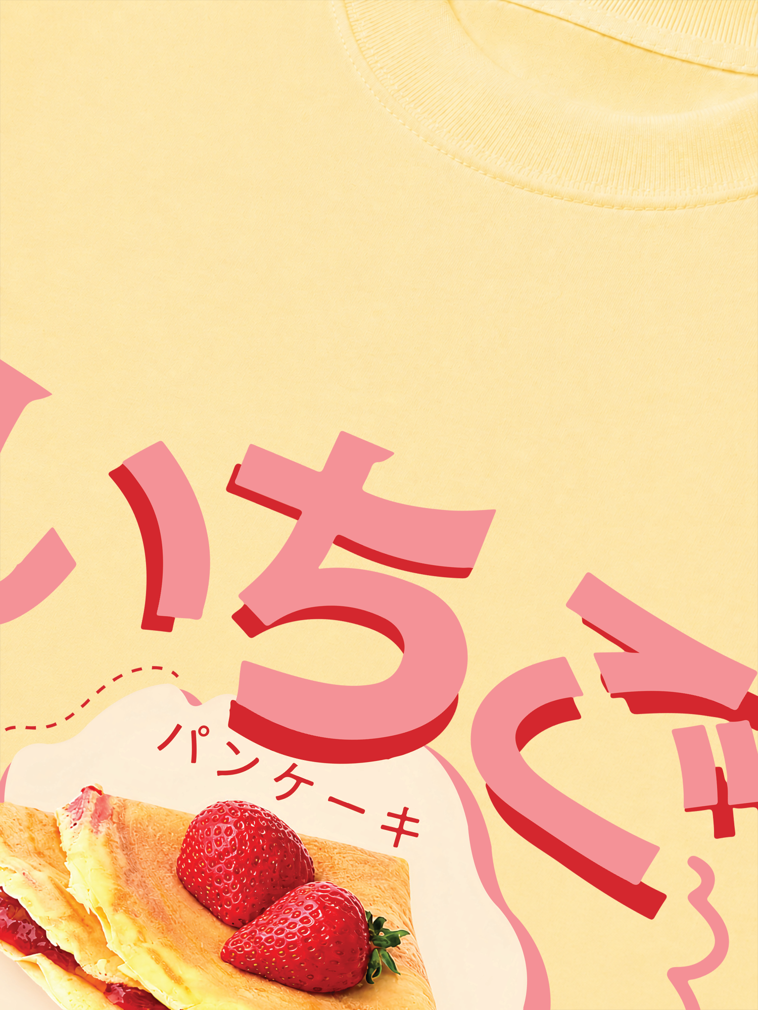 Áo Thun Relaxed Fit Yummy Mood Strawberry Crepe