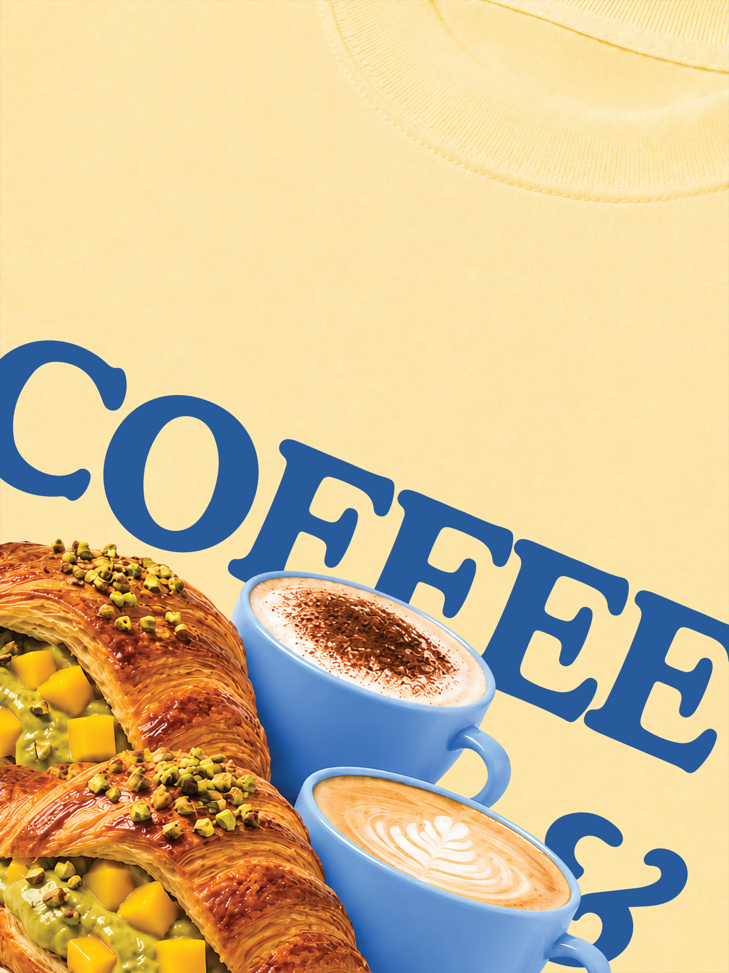 Áo Thun Relaxed Fit Yummy Mood Coffee Croissant