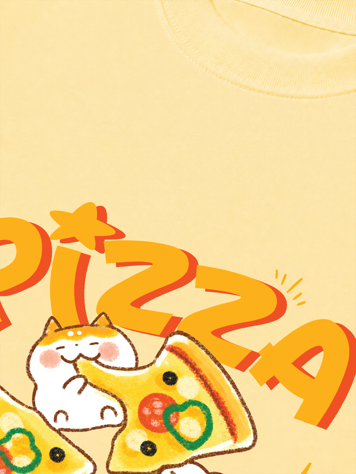 Áo Thun Relaxed Fit Yummy Mood Pizza