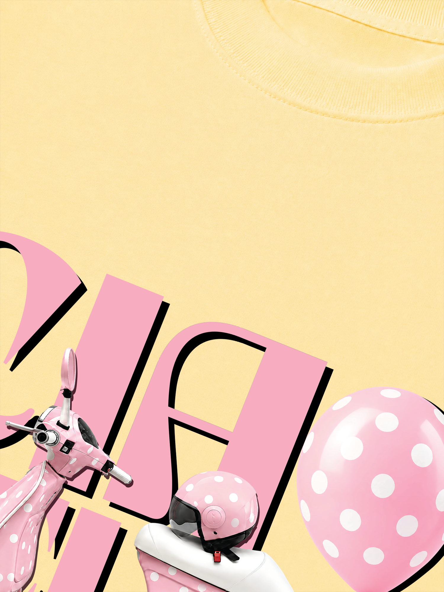 Áo Thun Relaxed Fit Motobike Pink Ciao Bella