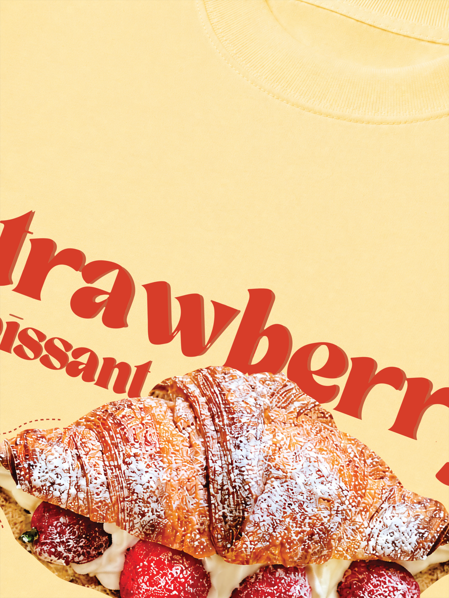 Áo Thun Relaxed Fit Yummy Mood Strawberry Croissant