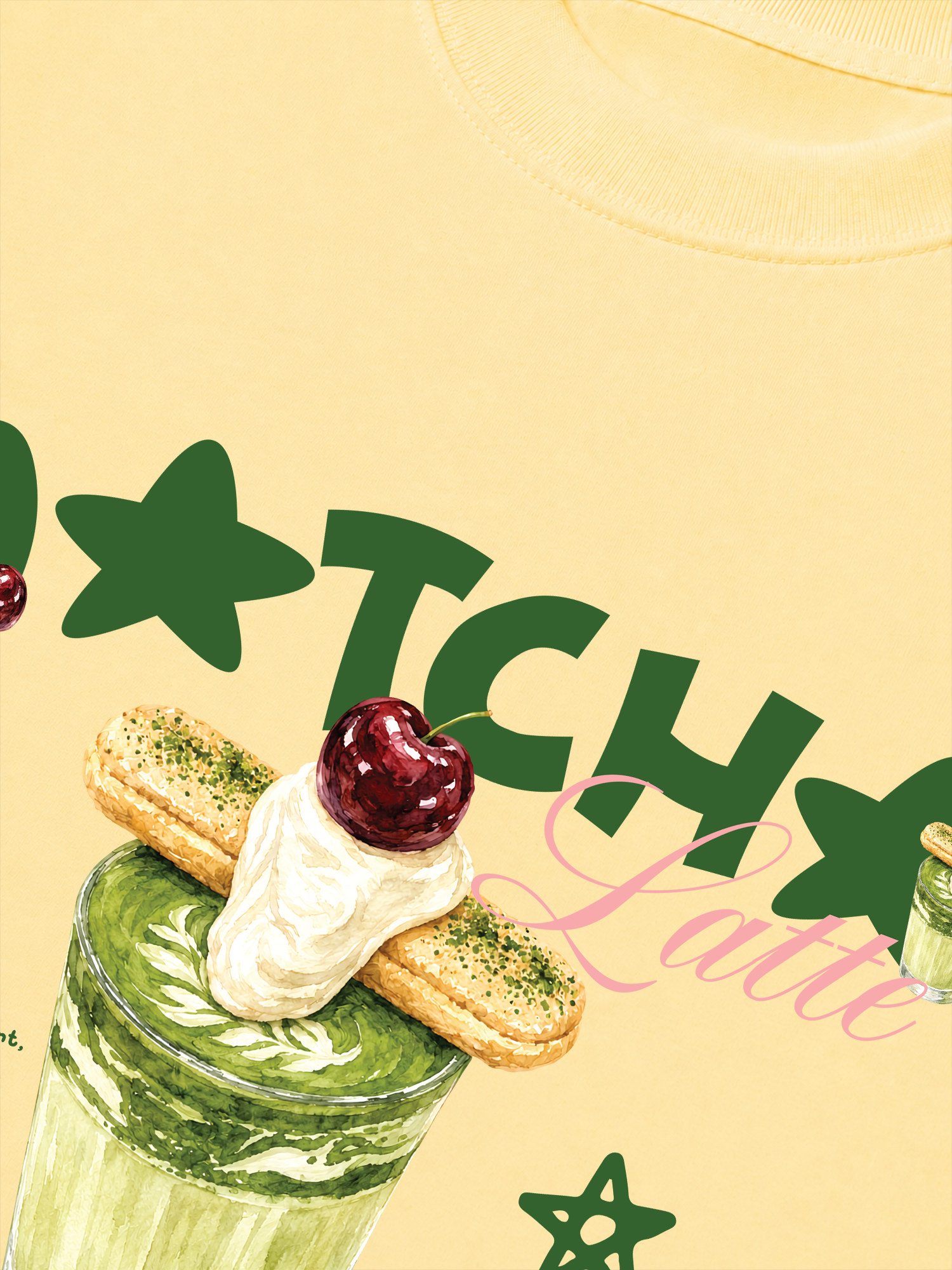 Áo Thun Relaxed Fit Daily Cup Matcha Latte Kem Cheese