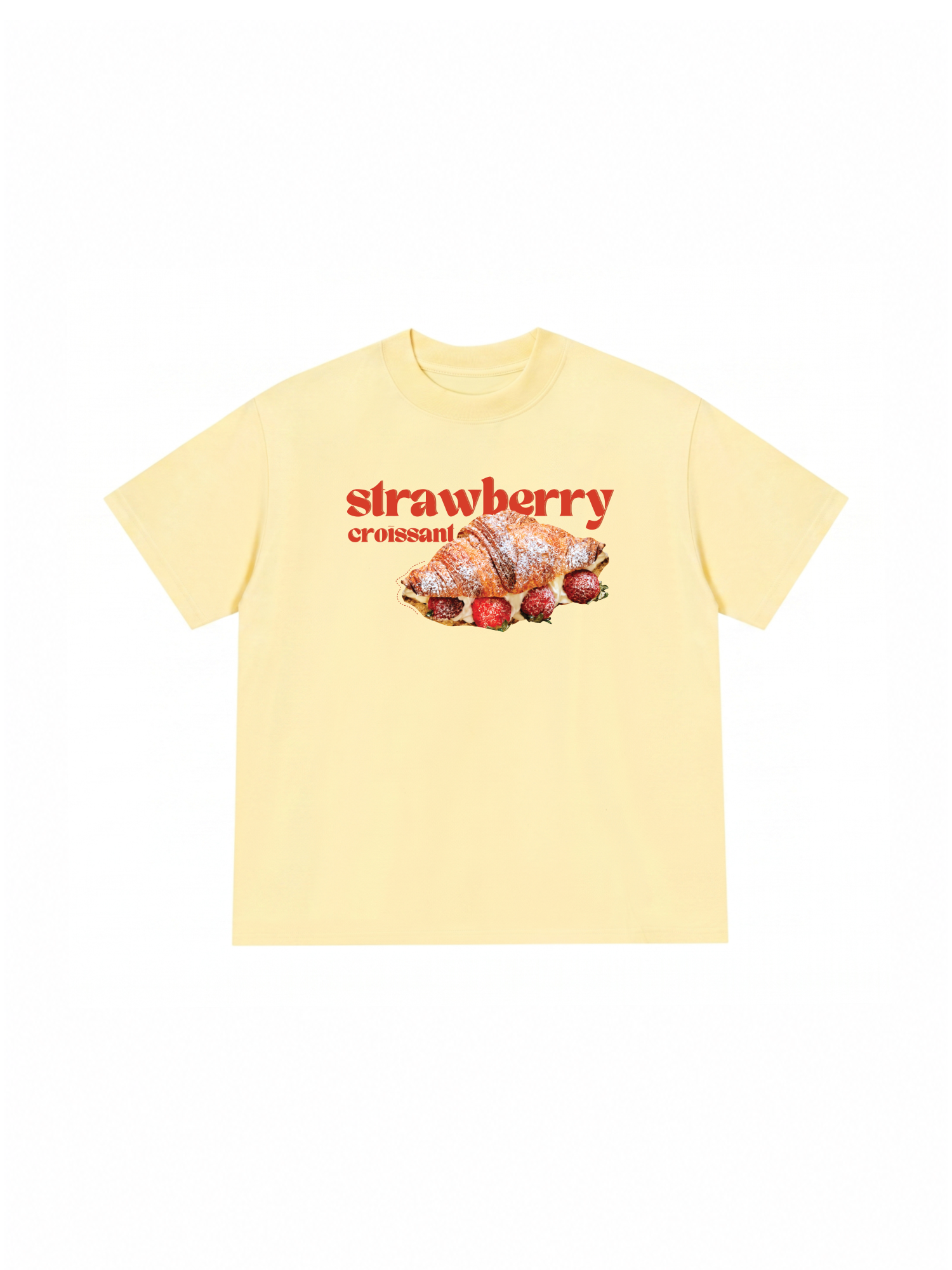 Áo Thun Relaxed Fit Yummy Mood Strawberry Croissant
