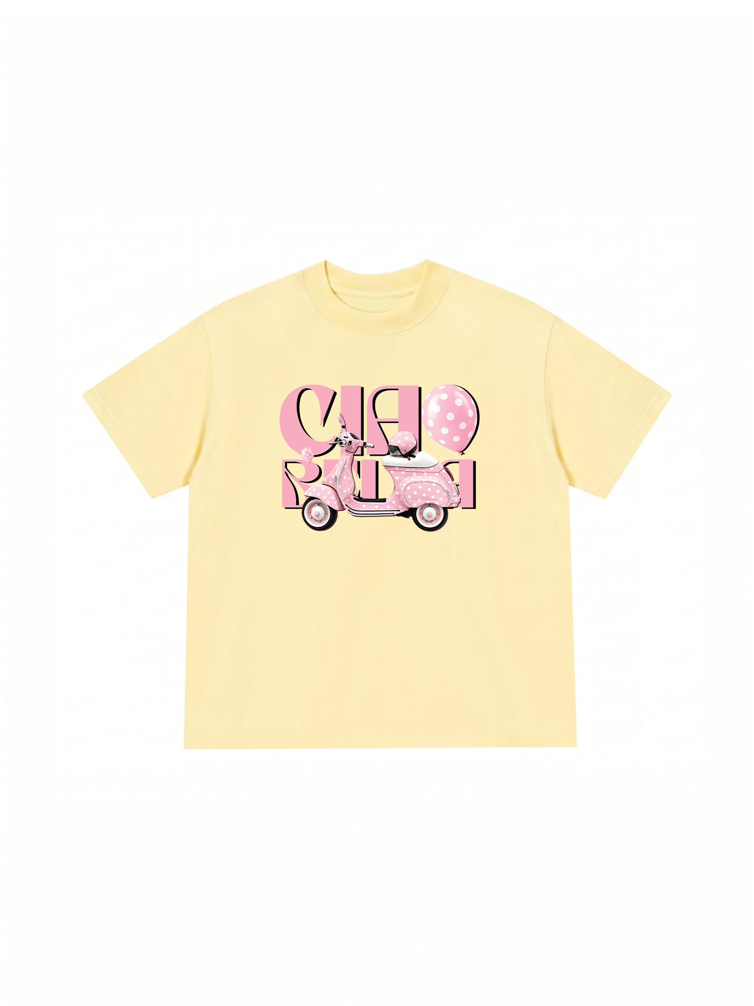 Áo Thun Relaxed Fit Motobike Pink Ciao Bella