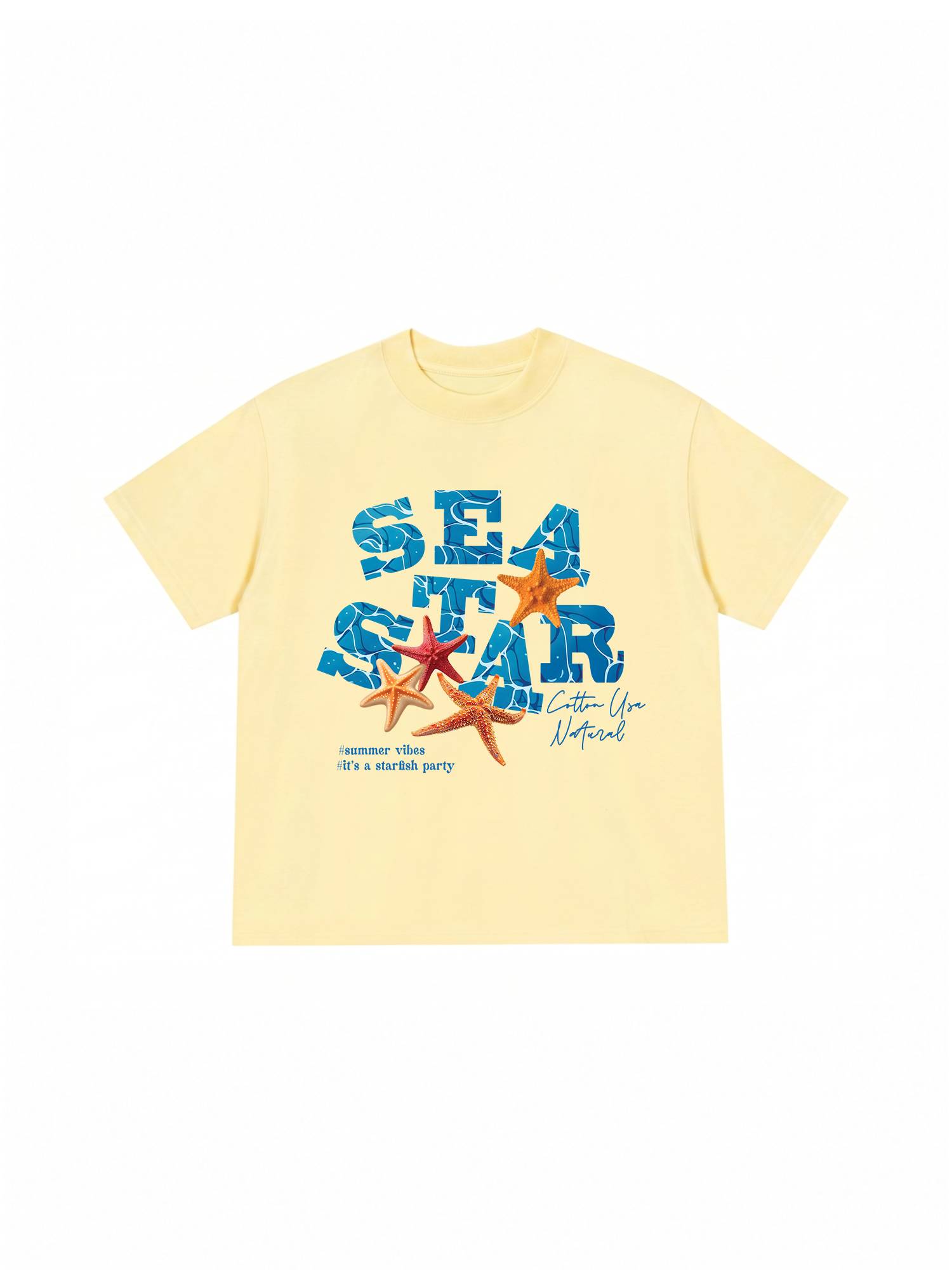Áo Thun Relaxed Fit Tropical Starfish Parrty Sea Water