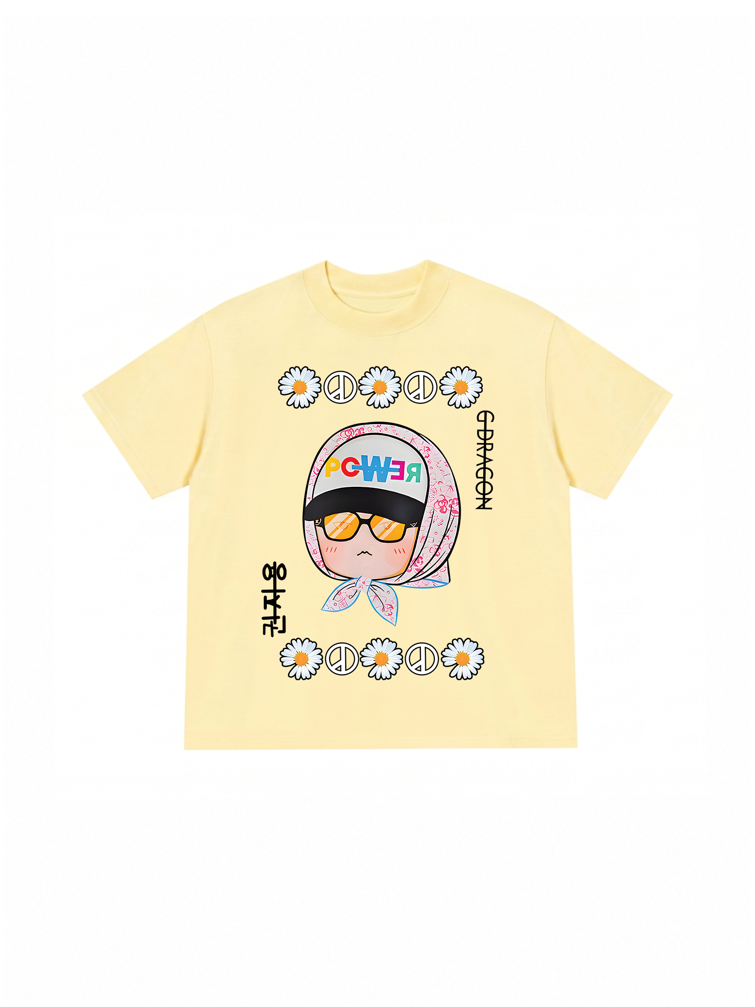 Áo Thun Relaxed Fit Floral With GD Chibi Daisy Flower