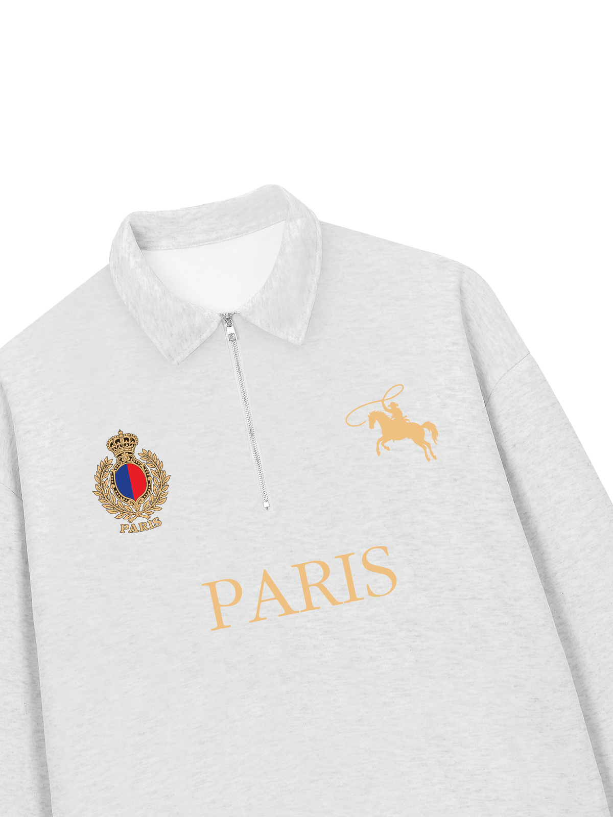 Áo Sweater Polo Nỉ Hai Da  Vintage Paris