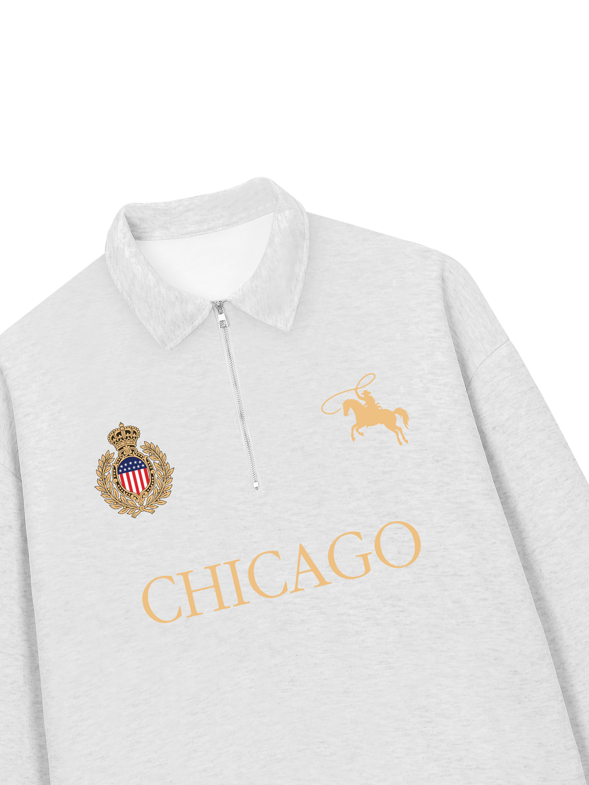Áo Sweater Polo Nỉ Hai Da Vintage Chicago
