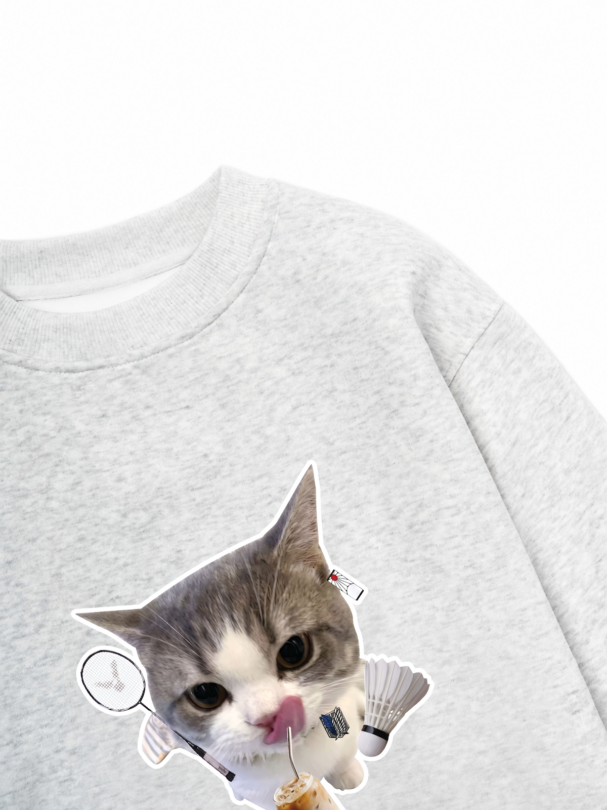 Áo Sweater Nỉ Hai Da Badminton Cute Cat
