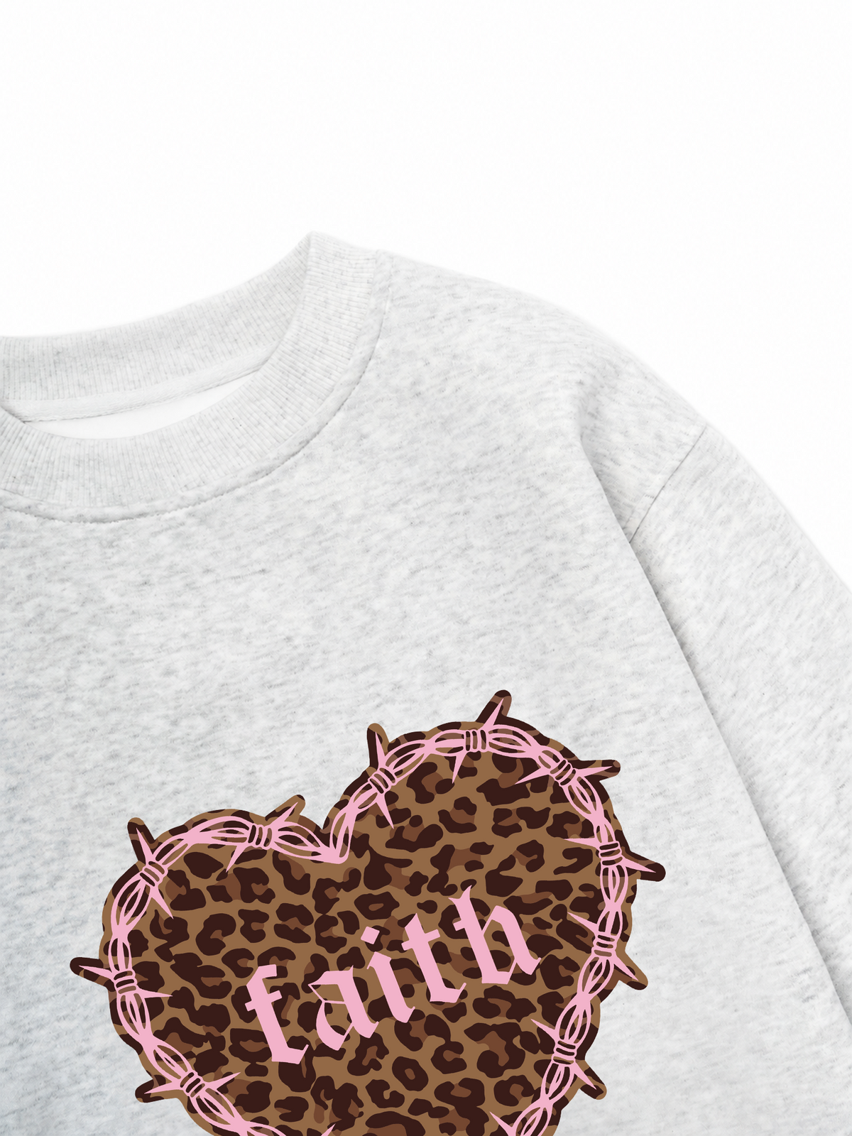 Áo Sweater Nỉ Hai Da Urban Leopard Faith Heart