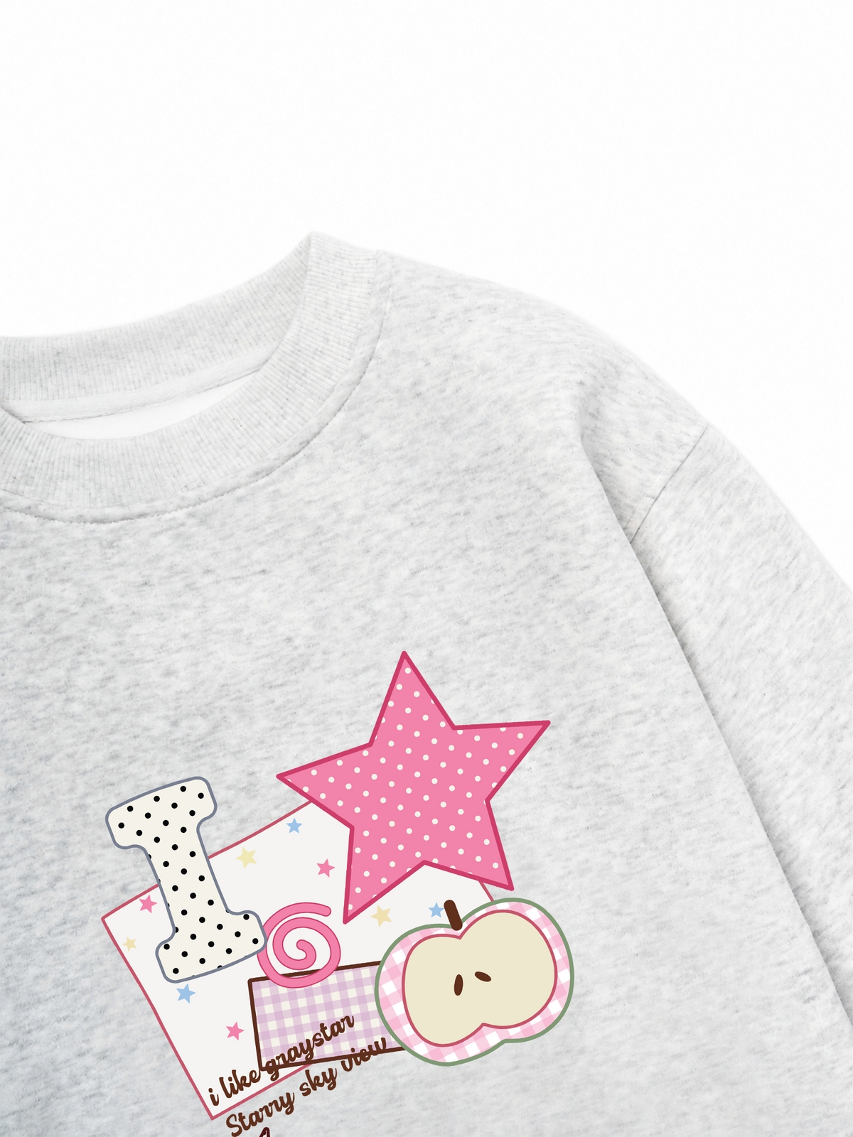 Áo Sweater Nỉ Hai Da Dotty Mood Pink Star Candy