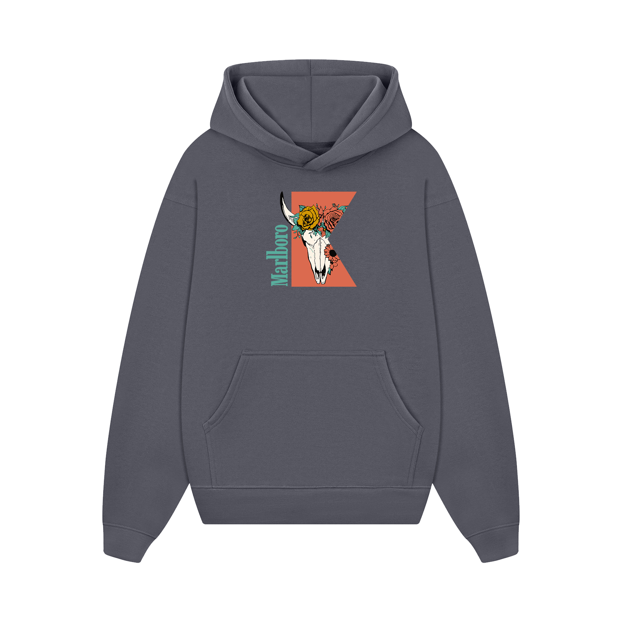 Marlboro Rose Skull Hoodie