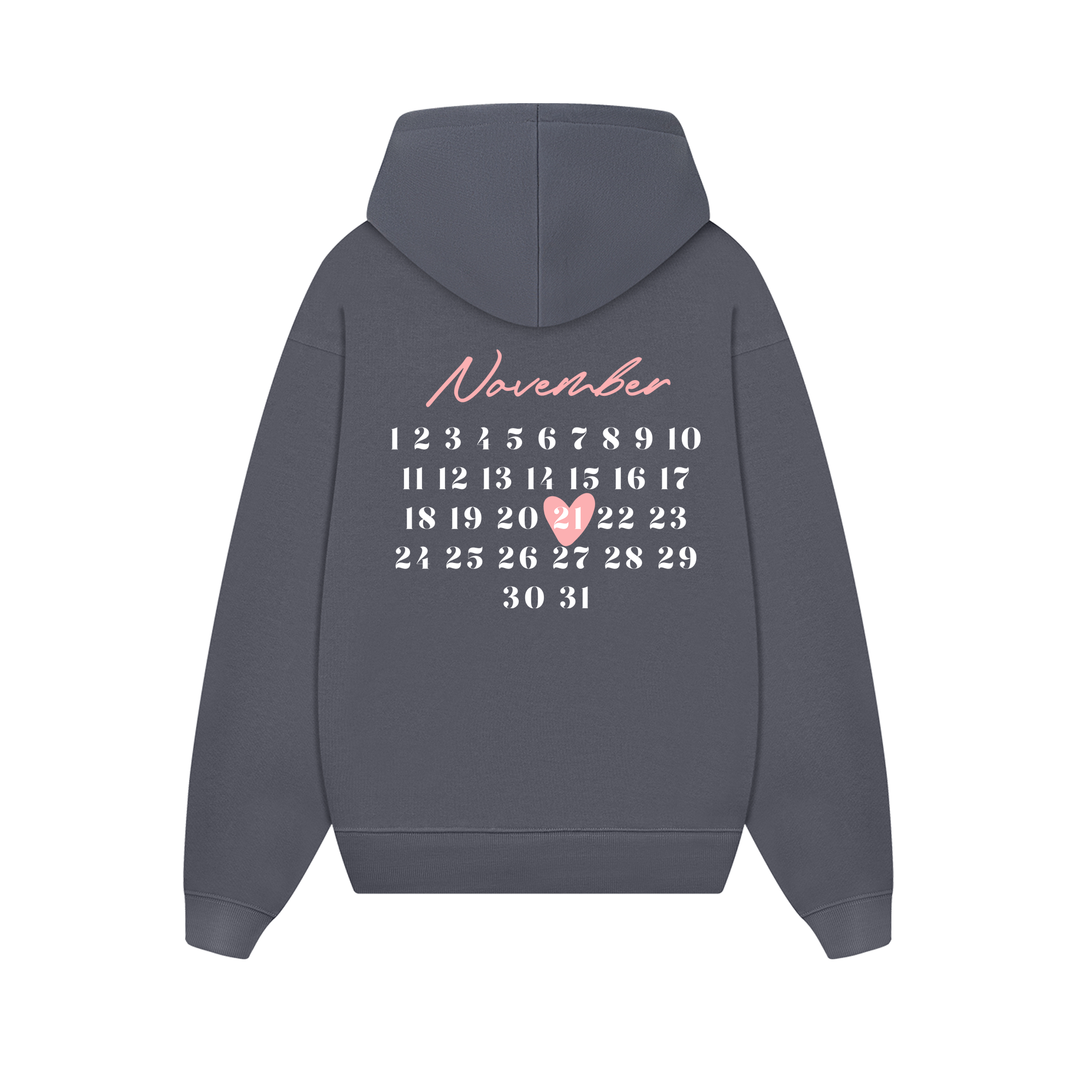 Custom Couple Heart x Calendar Hoodie