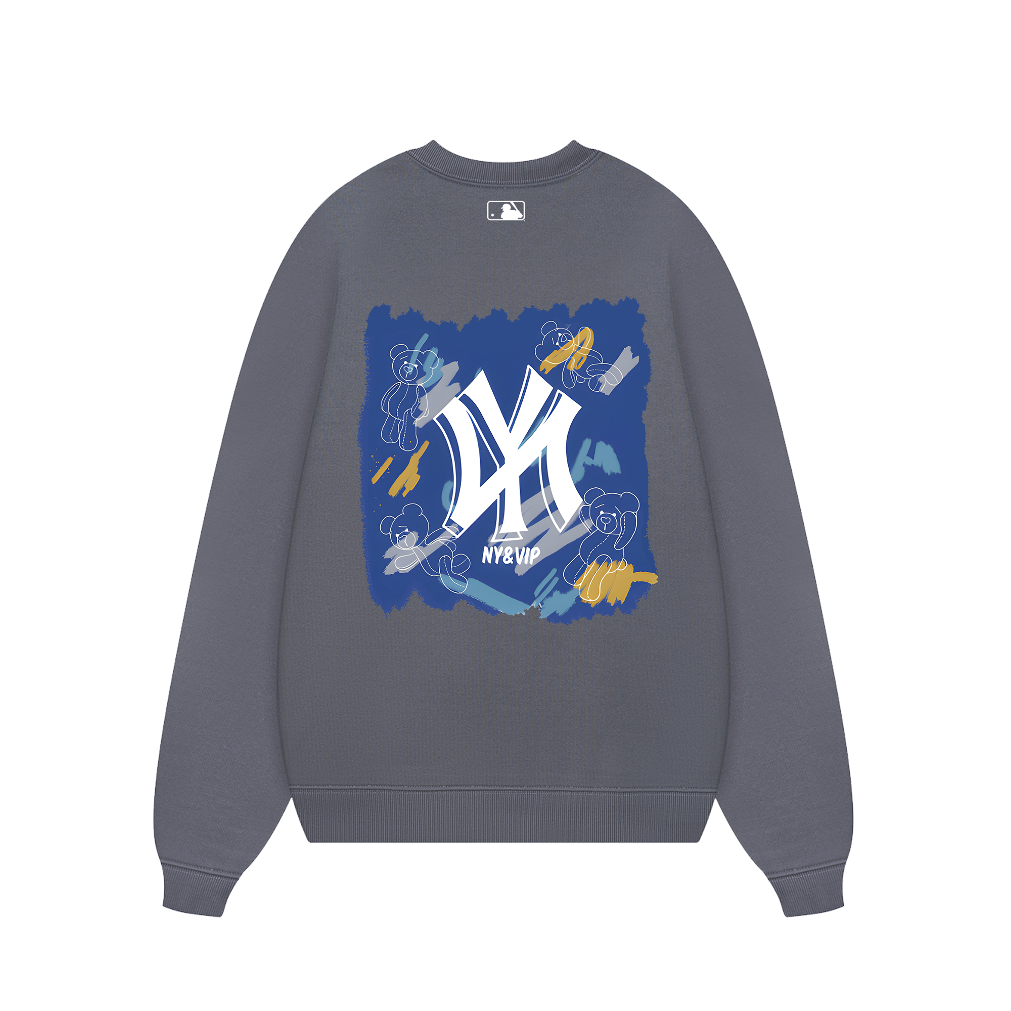 MLB Floral Teddy Bear Bleached Color Sweater