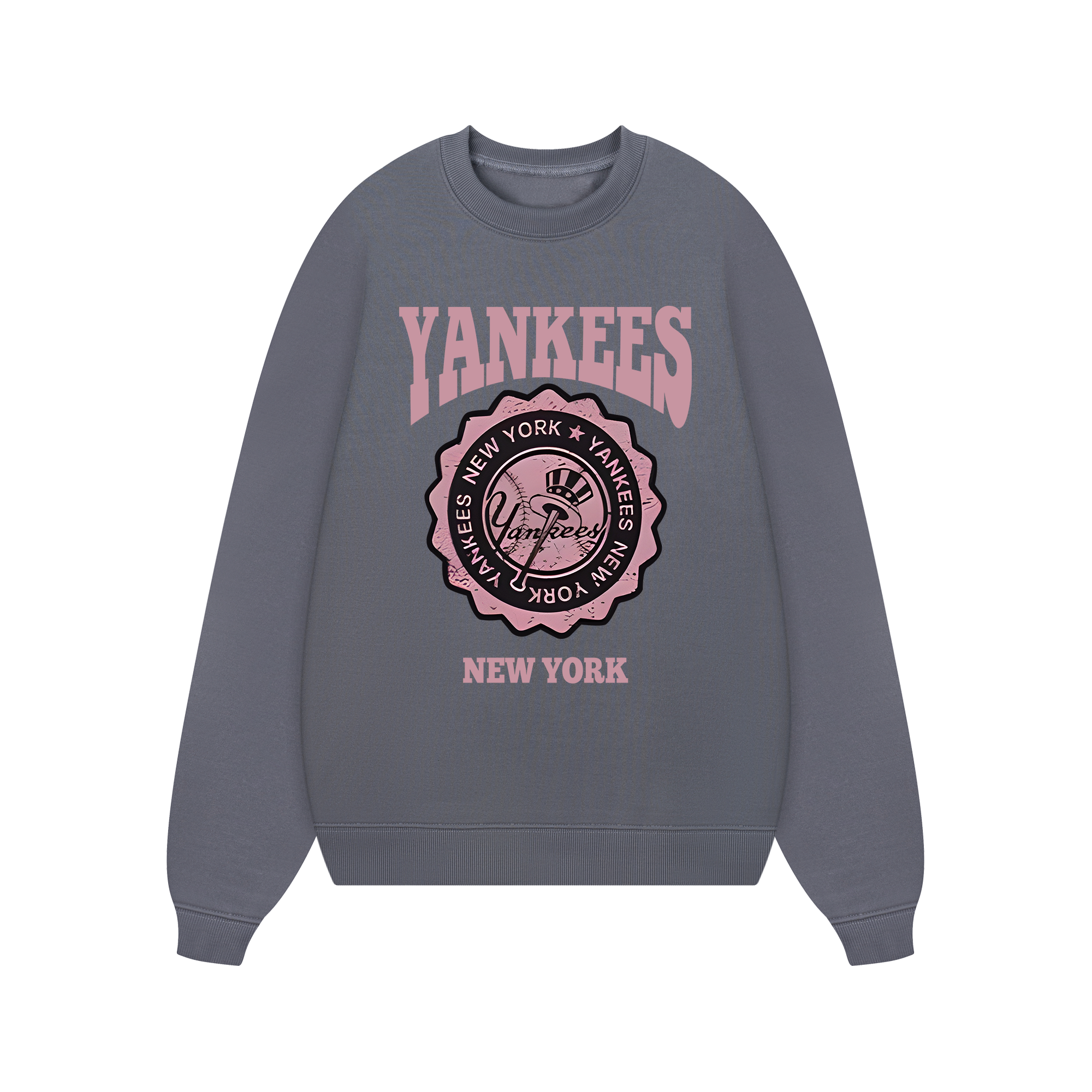 MLB Floral Yankees Retro Pink Logo Sweater