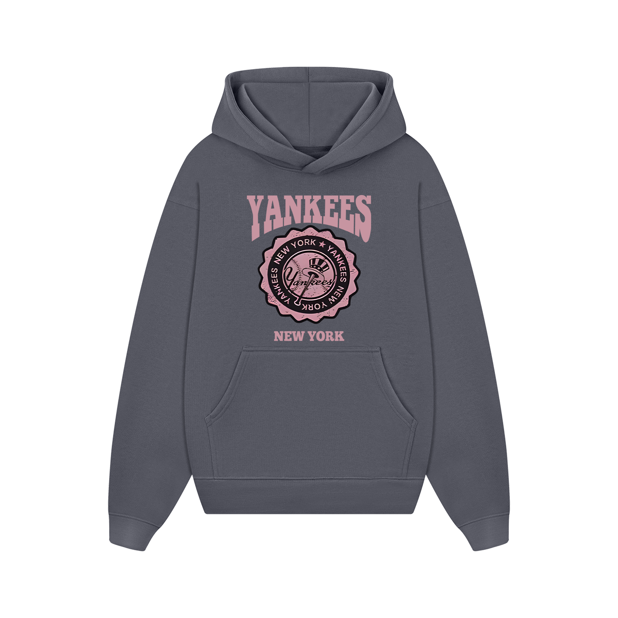 MLB Floral Yankees Retro Pink Logo Hoodie