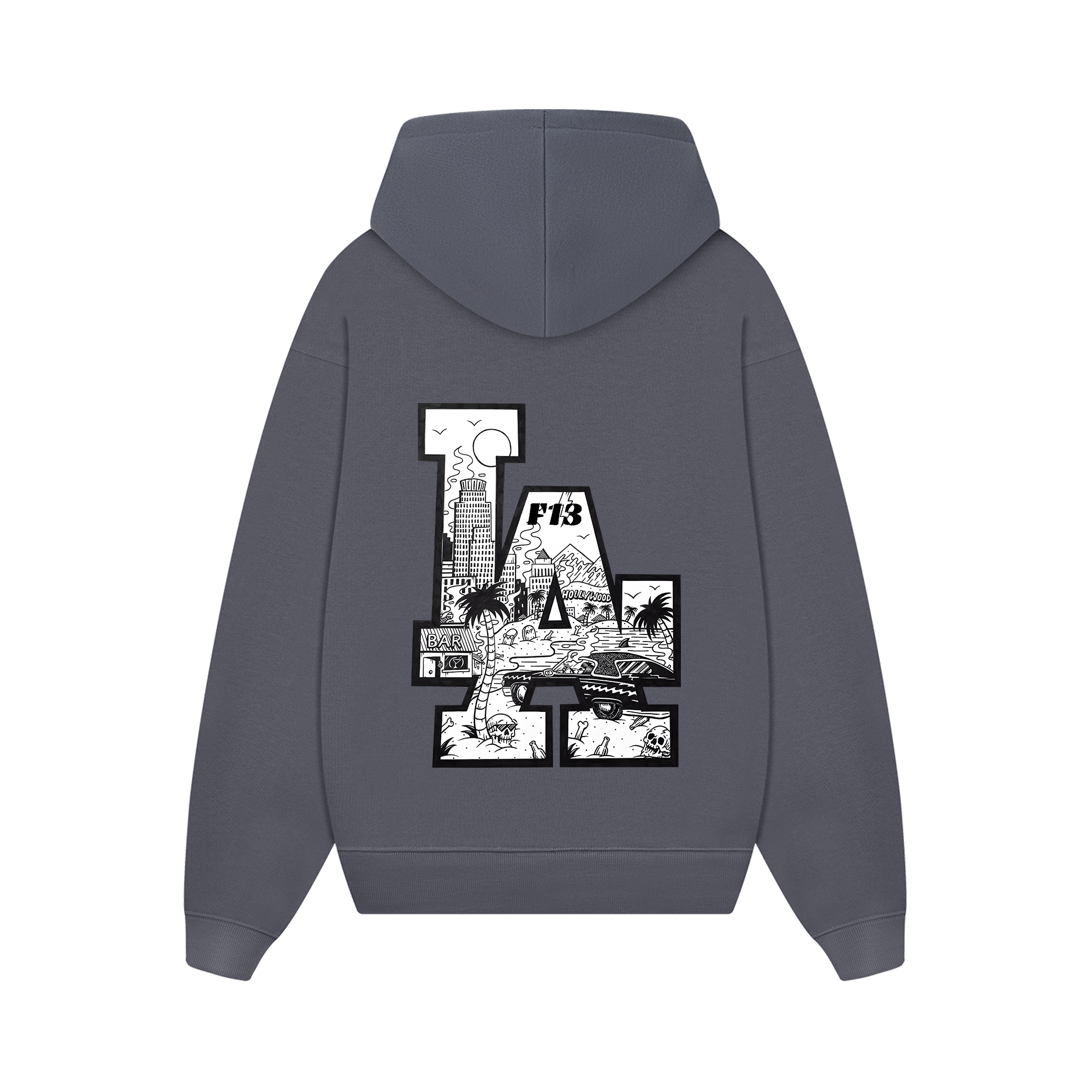 MLB Floral LA Beach Black And White Hoodie