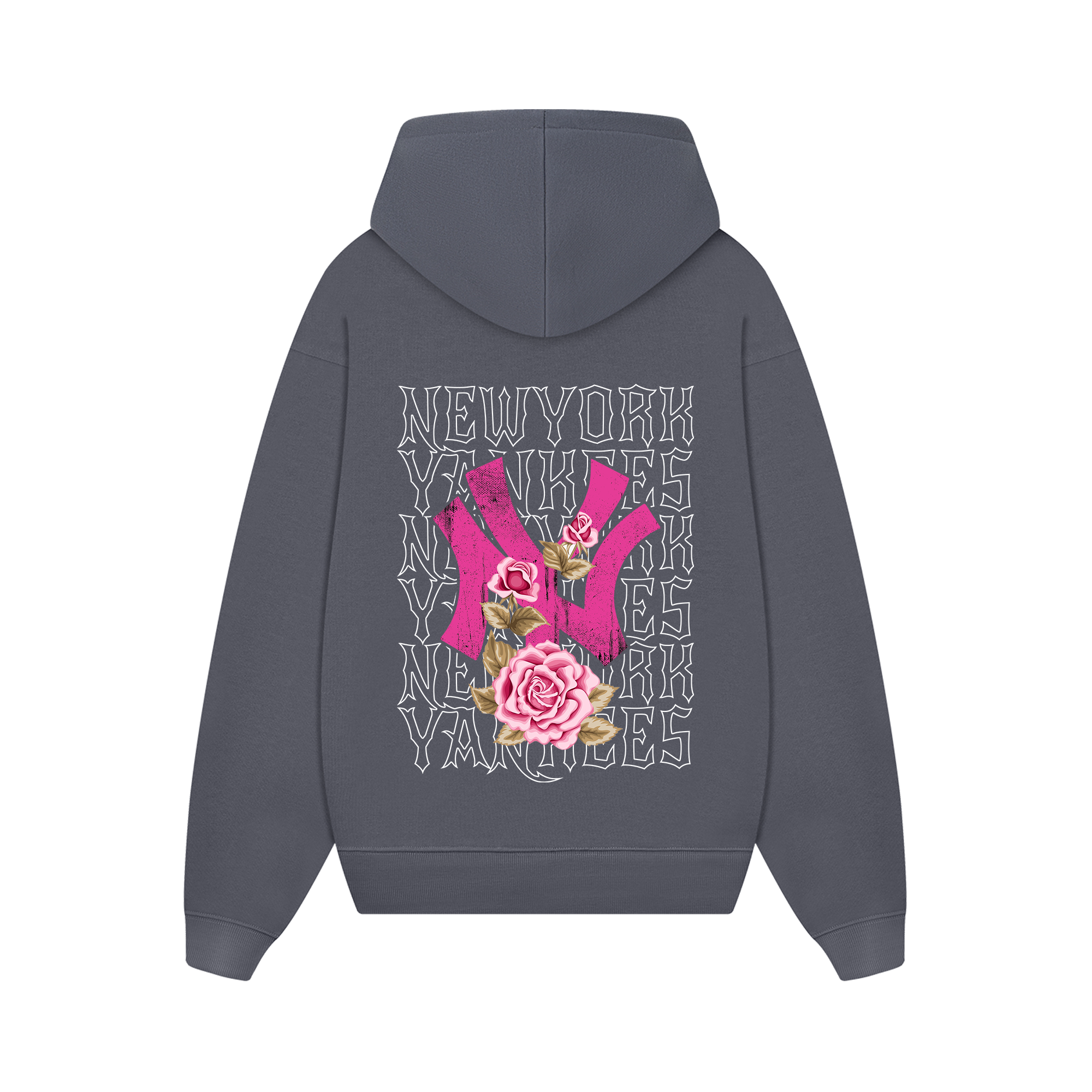 MLB Floral Pink Rose New York Yankees Hoodie