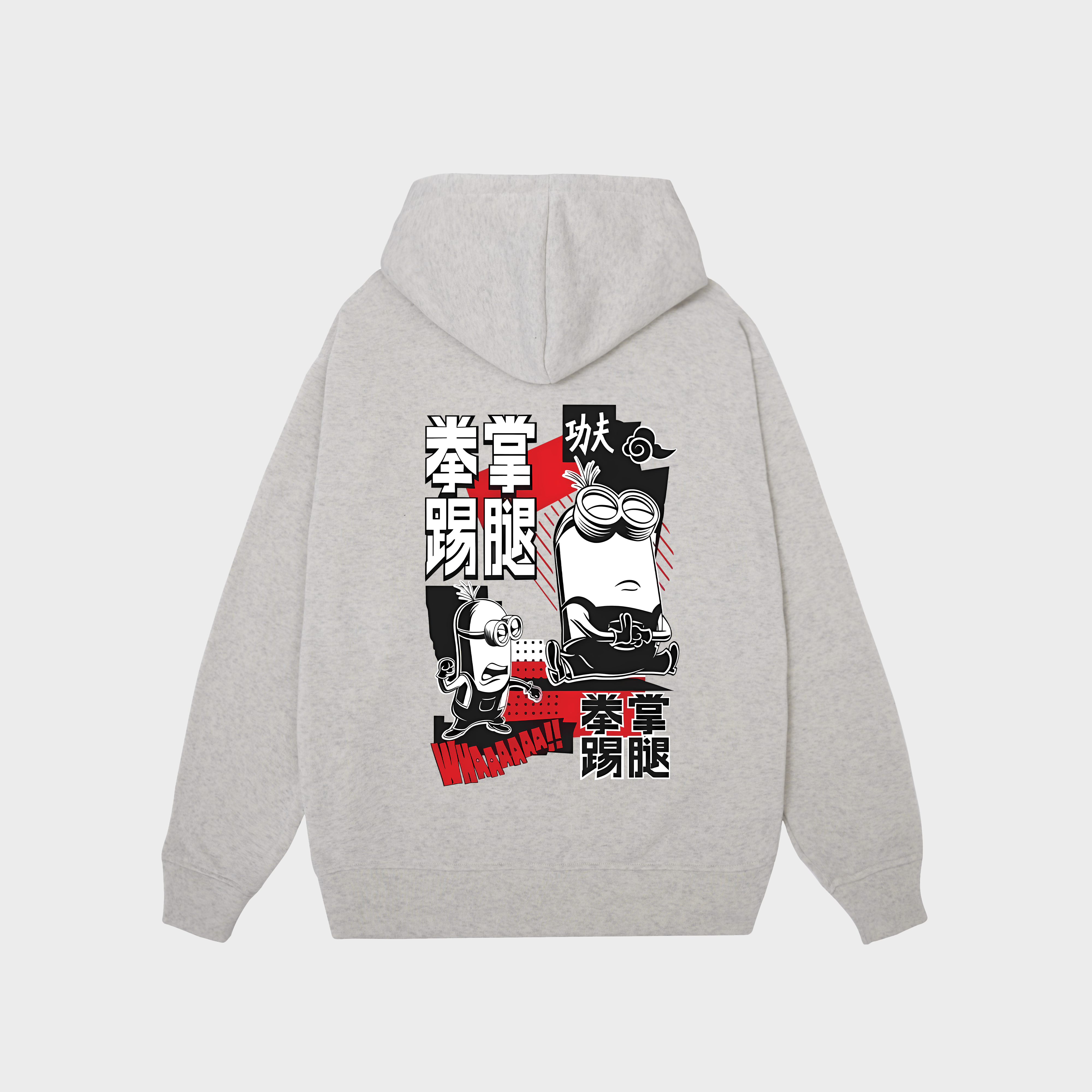 MINIONS DISPLATE 'MEDITATE AND FIGHT' HOODIE / XÁM TIÊU